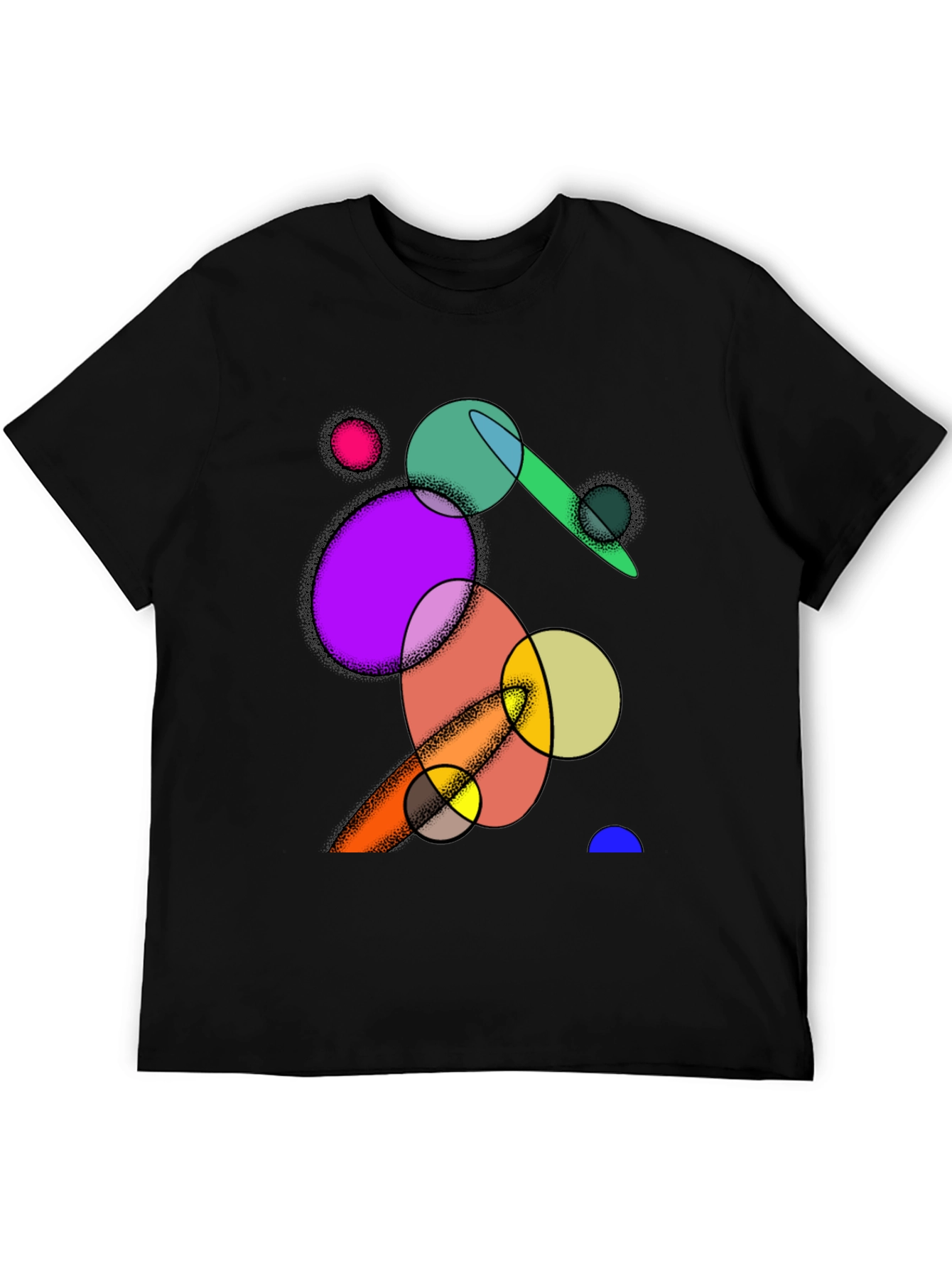 Abstract Circles Graphic Black T-Shirt