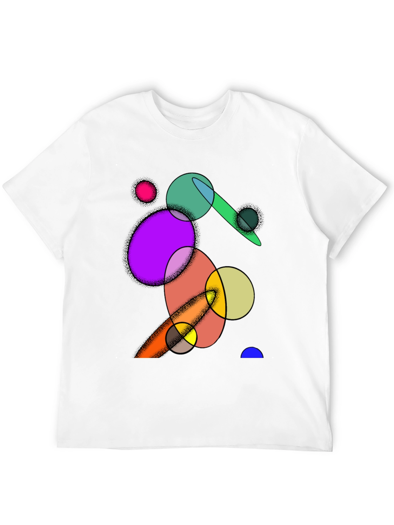 Abstract Circles Graphic Black T-Shirt