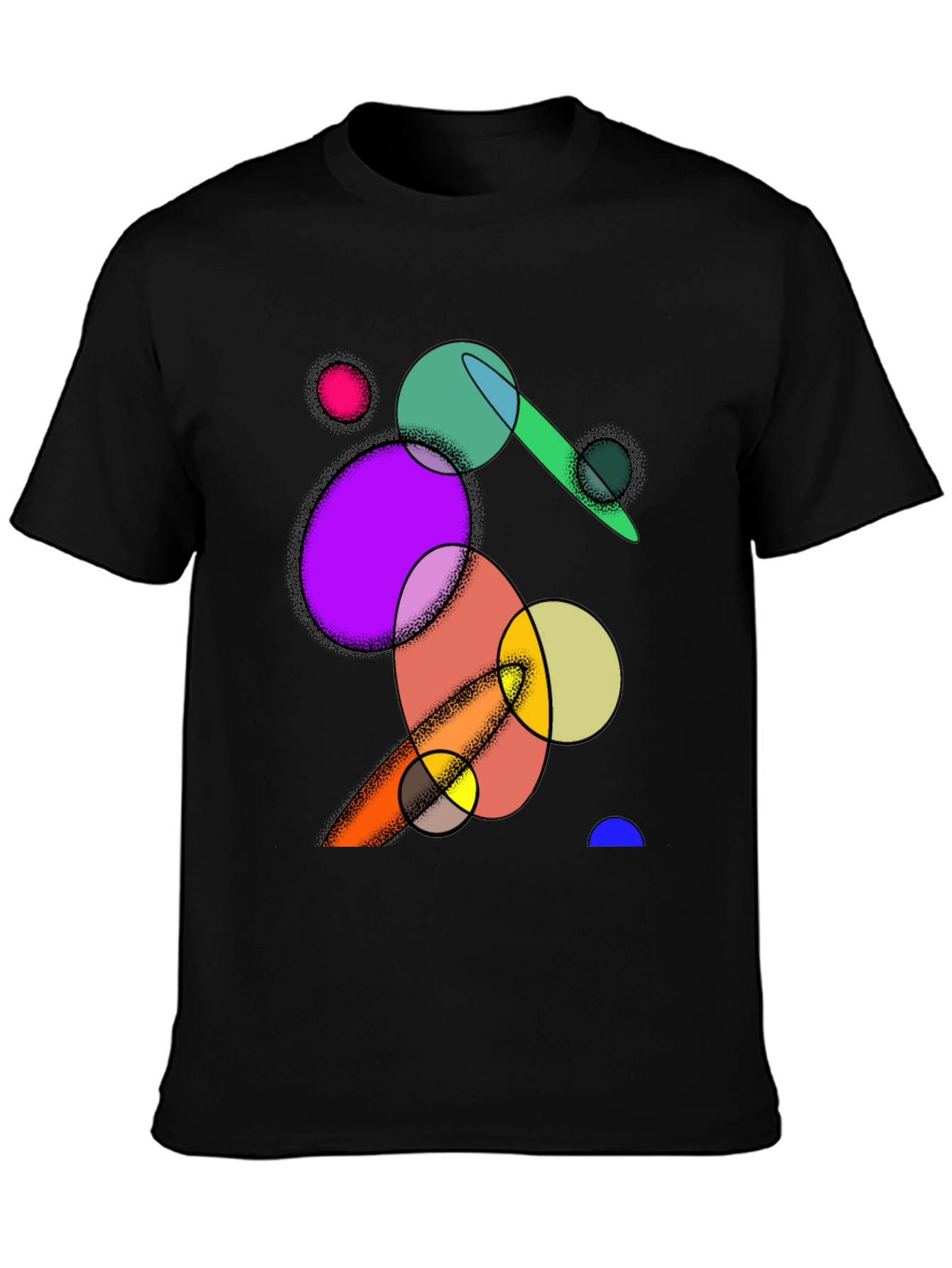Abstract Circles Graphic Black T-Shirt