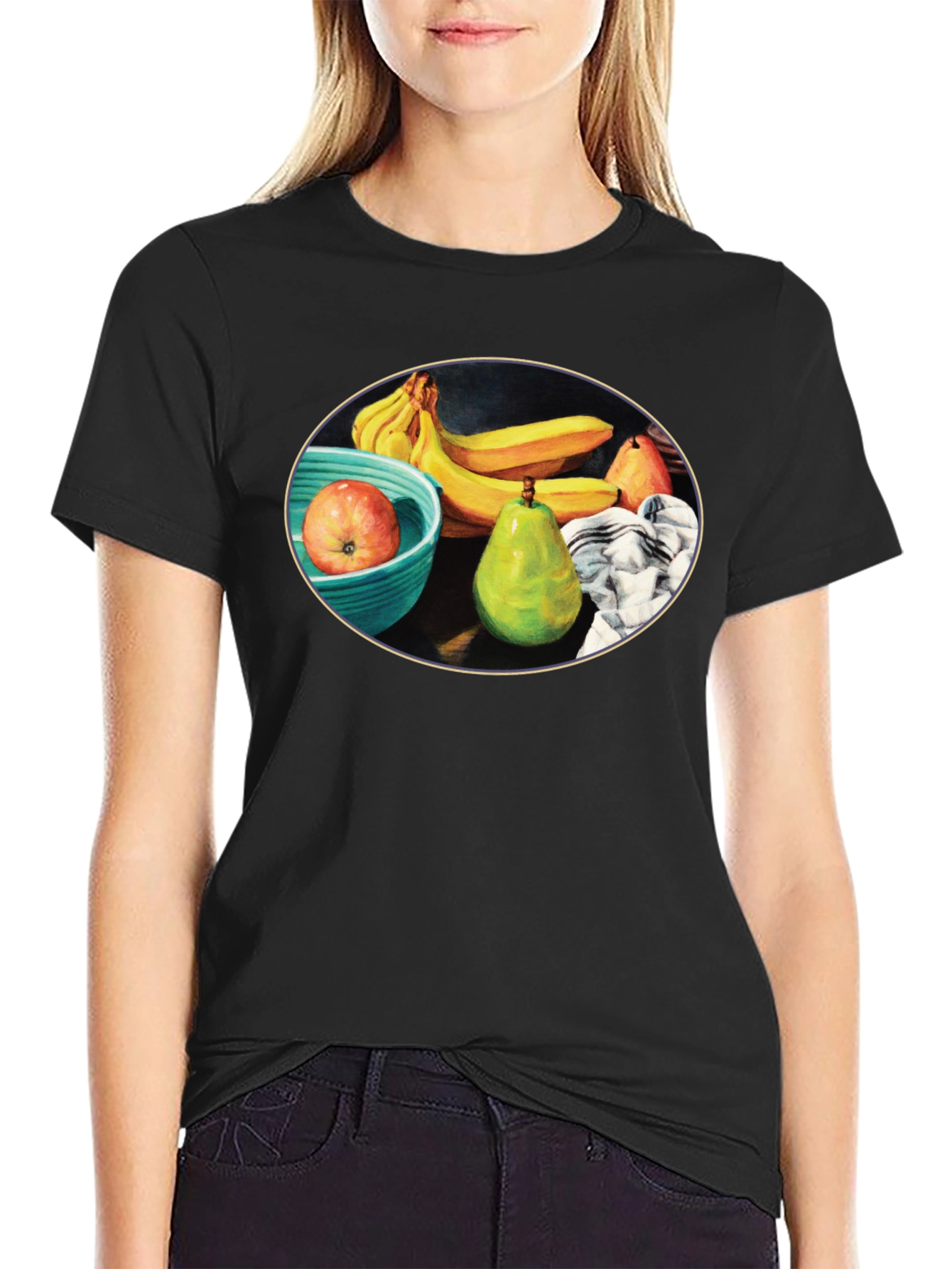 Fruit Still Life Black T-Shirt