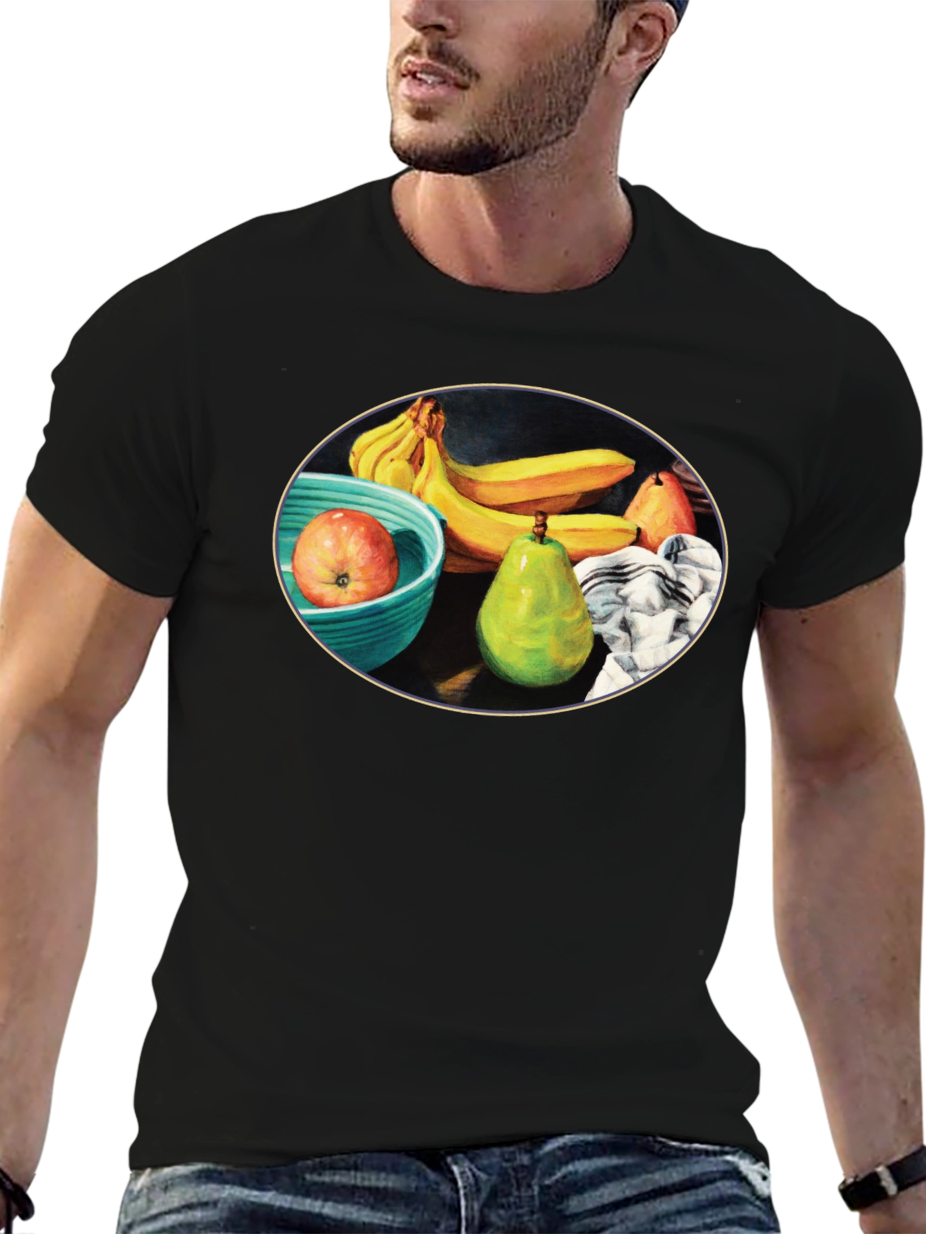 Fruit Still Life Black T-Shirt
