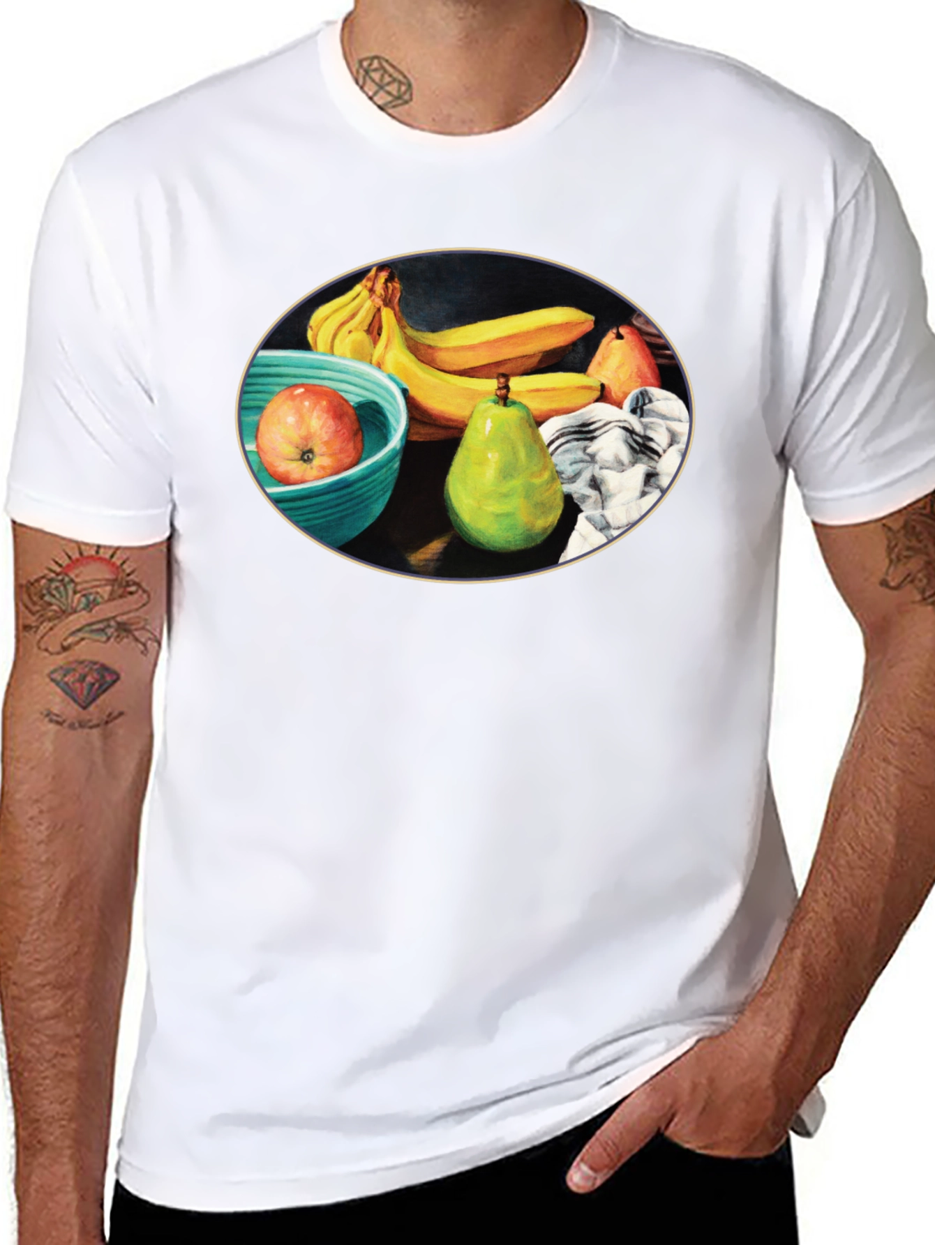 Fruit Still Life Black T-Shirt