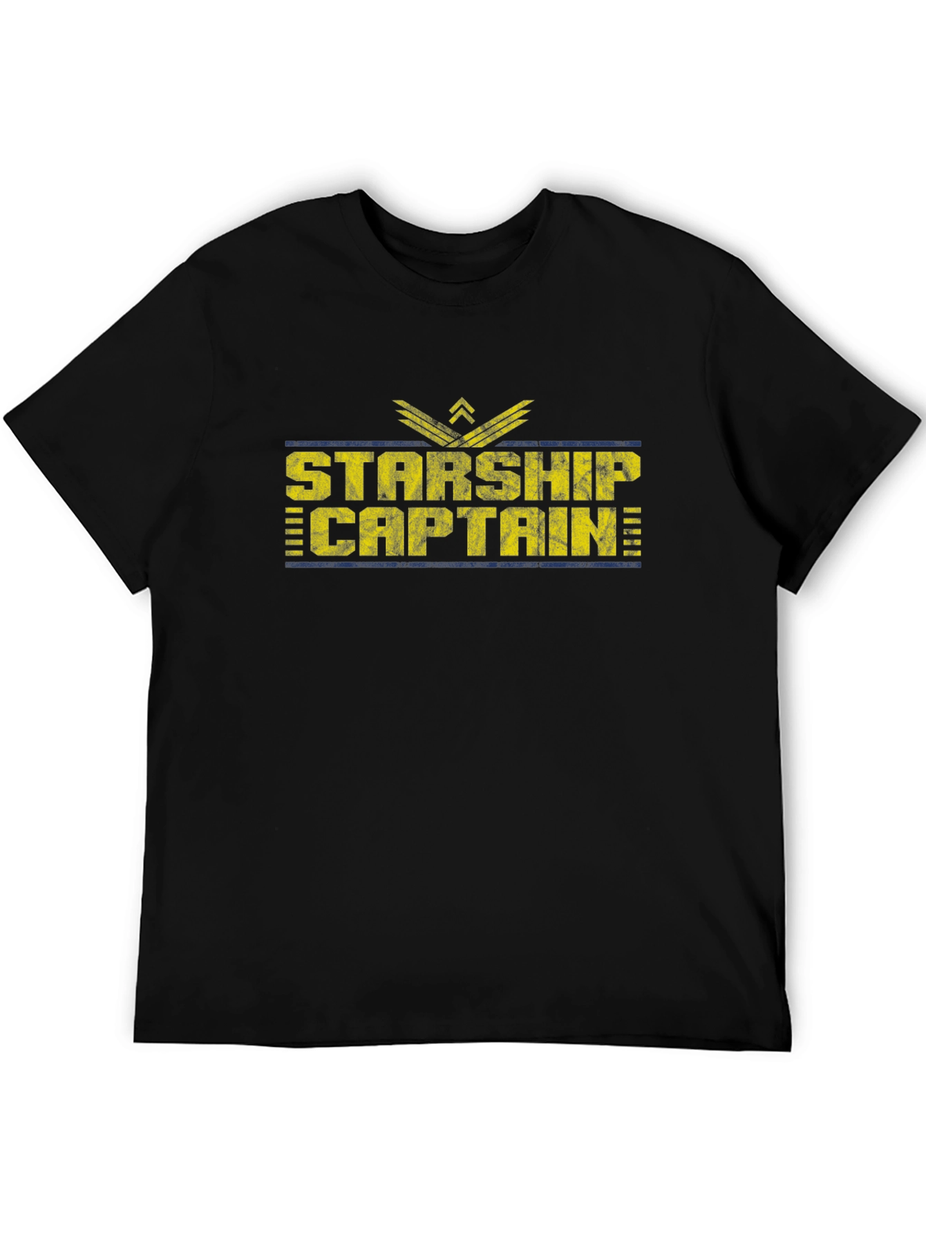 Starship Captain Black Graphic T-Shirt