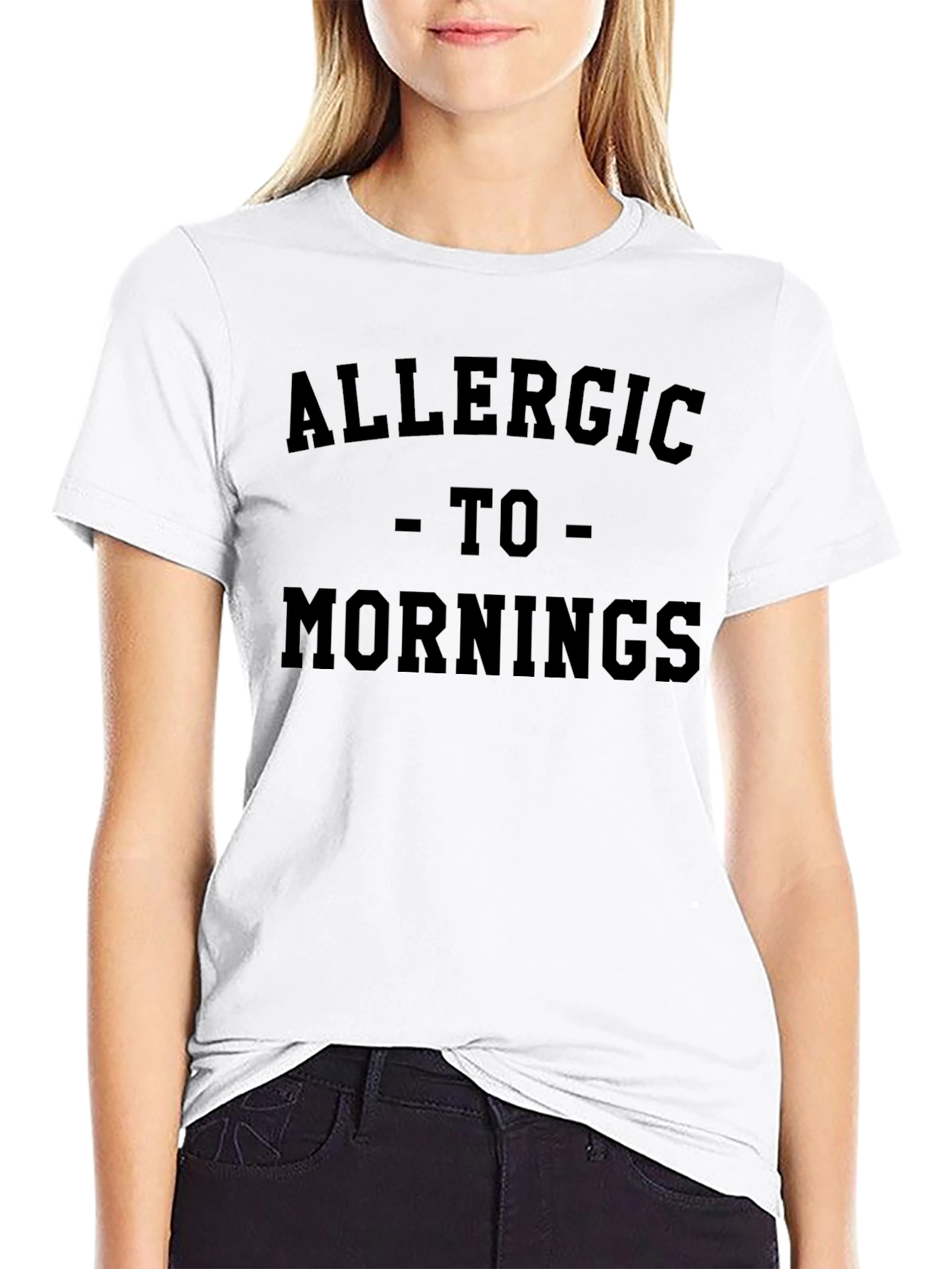 Allergic to Mornings T-Shirt - Funny Slogan Tee