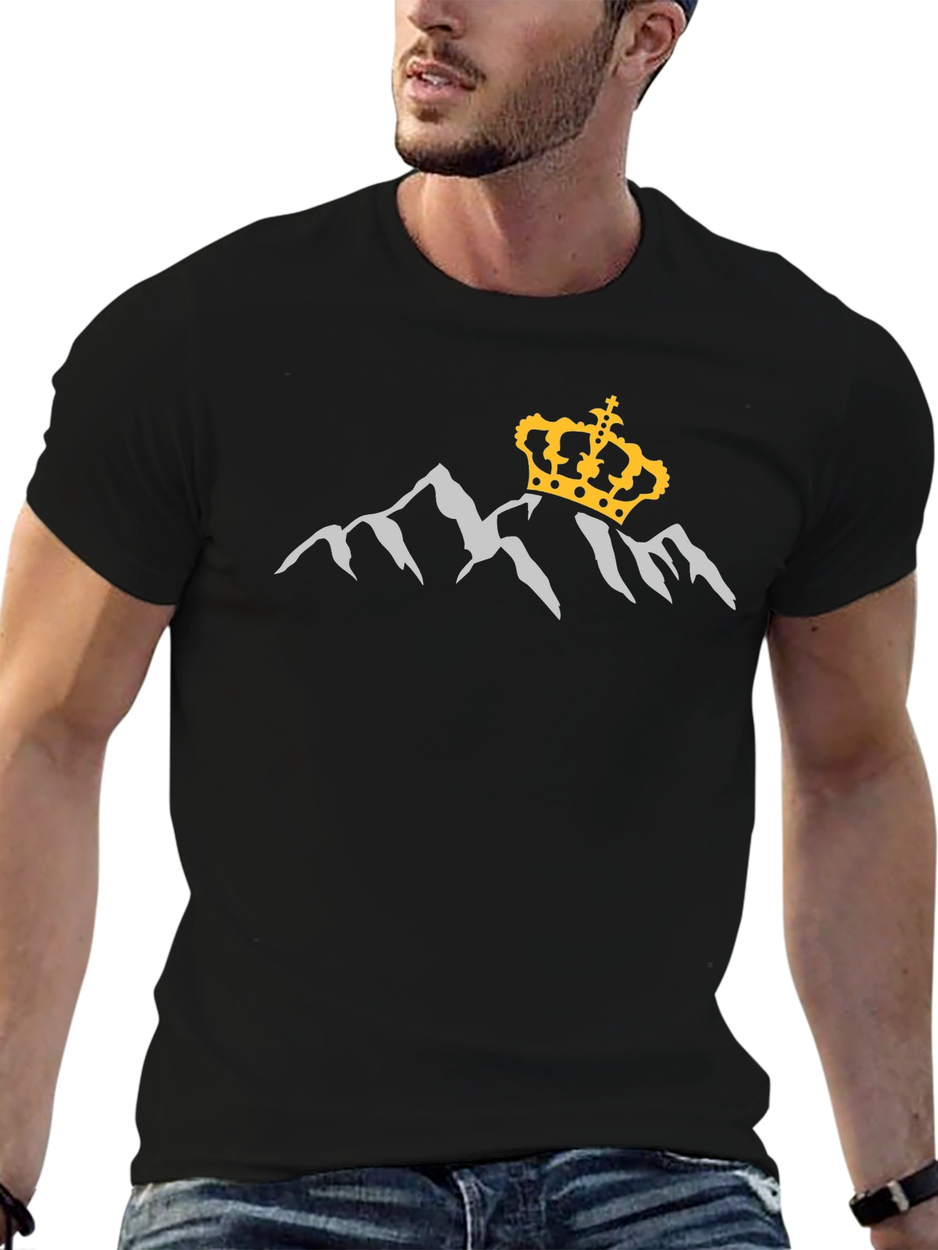Crowned Mountain Tee - Stylish Graphic Print Shirt