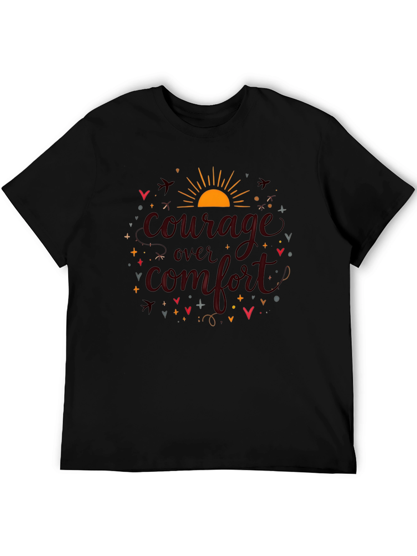Courage Over Comfort Graphic Black T-Shirt
