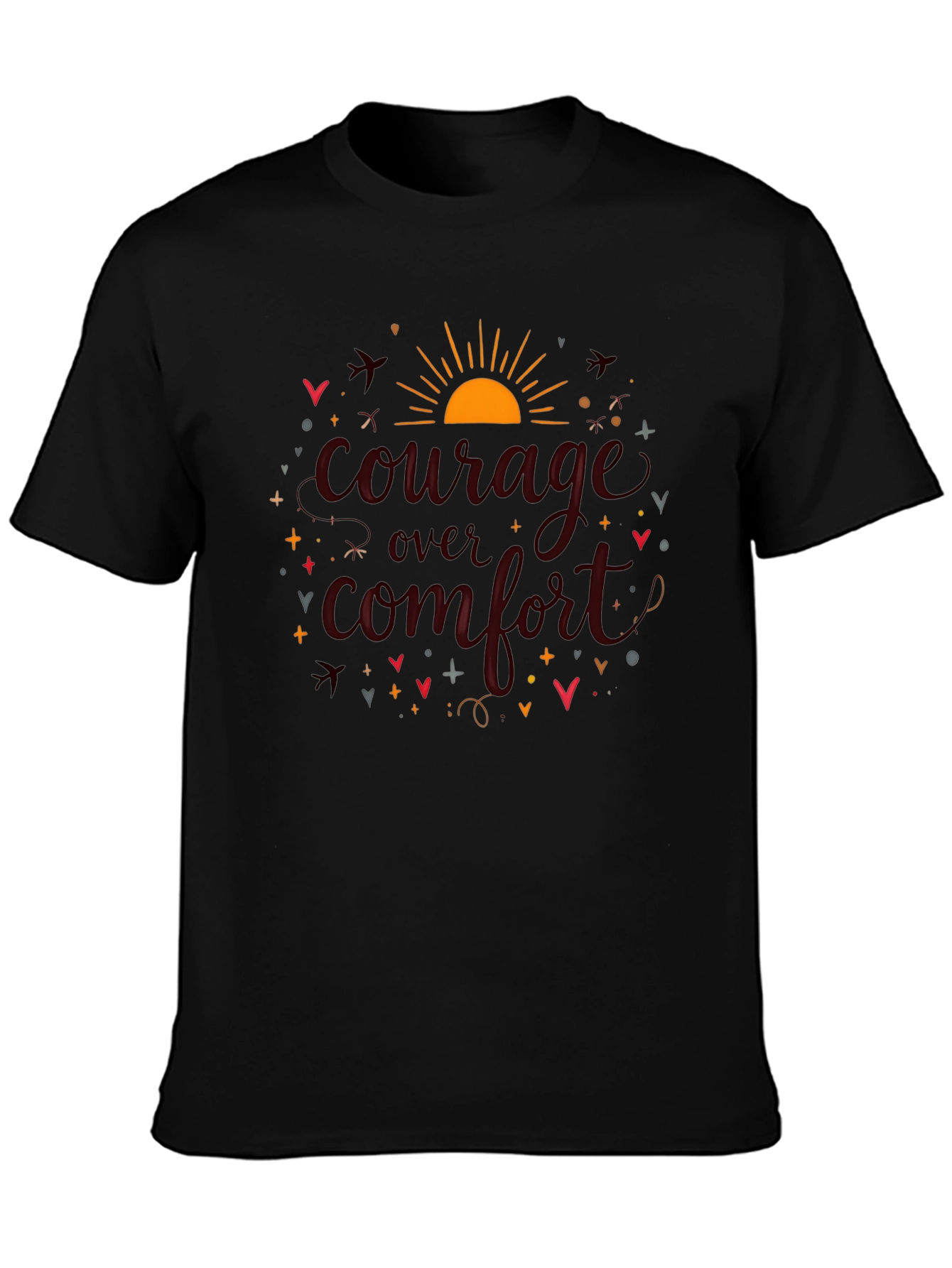 Courage Over Comfort Graphic Black T-Shirt