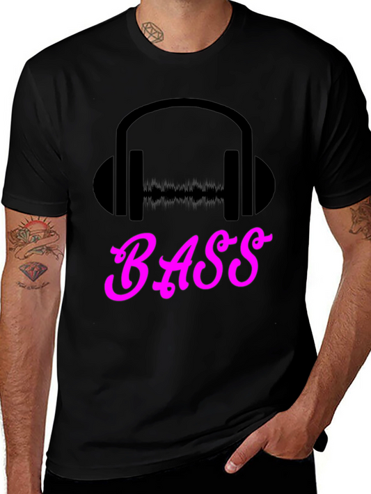 Bass Headphones Graphic Tee - Black