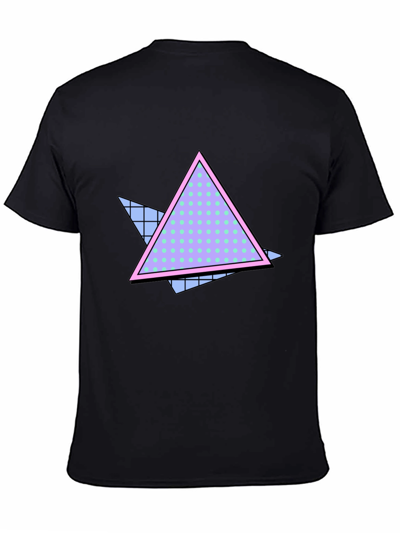 Retro Triangle Graphic Black T-Shirt