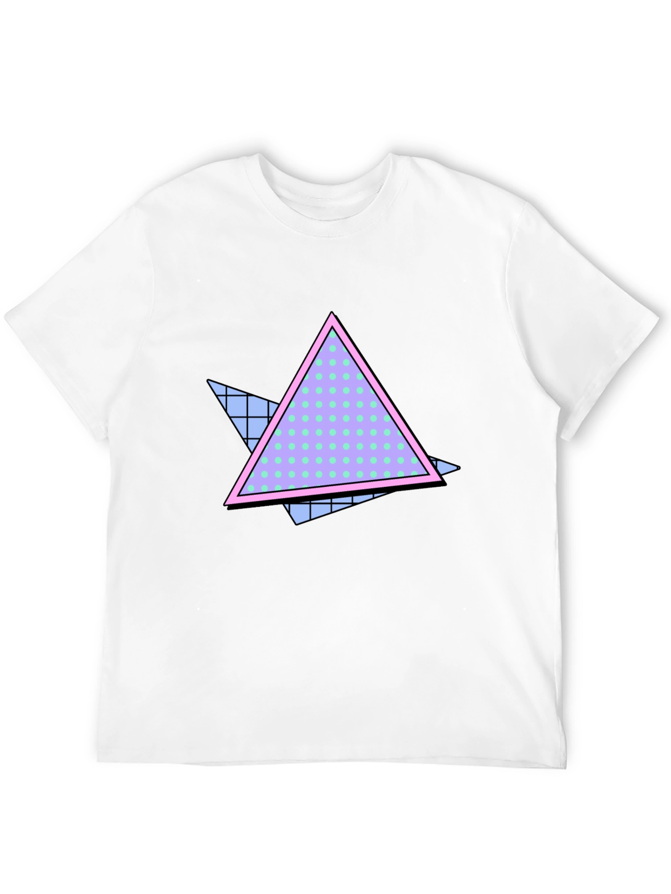 Retro Triangle Graphic Black T-Shirt