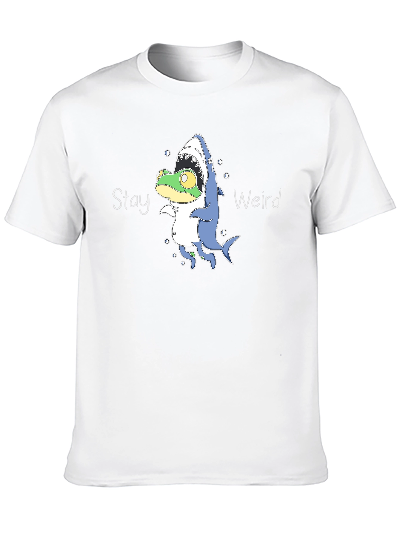 Stay Weird Frog Shark T-Shirt - Unique Graphic Tee