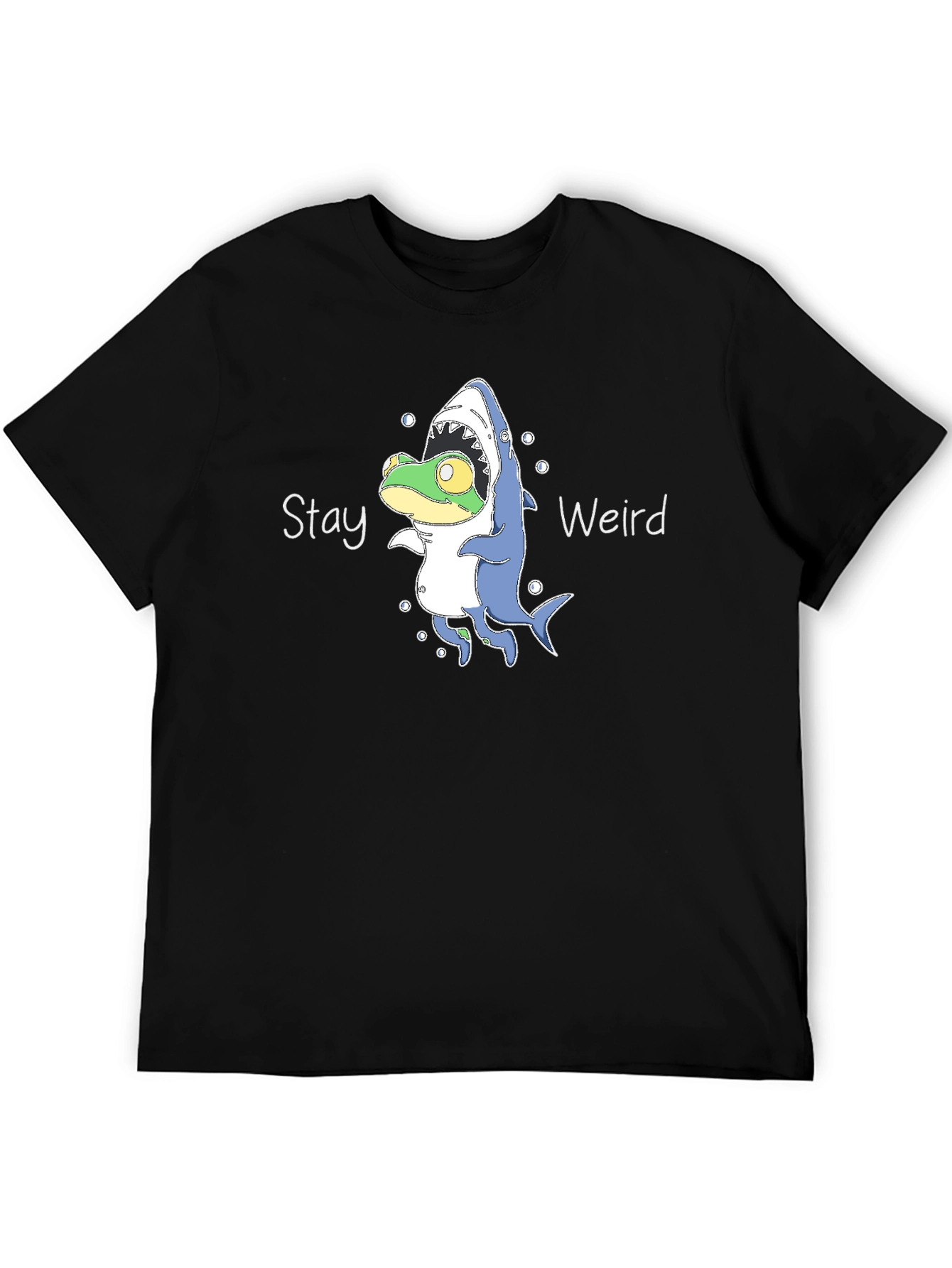 Stay Weird Frog Shark T-Shirt - Unique Graphic Tee