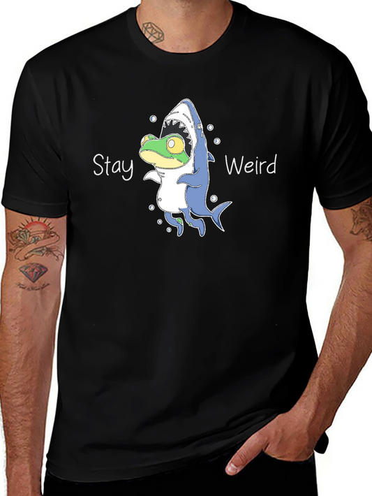Stay Weird Frog Shark T-Shirt - Unique Graphic Tee