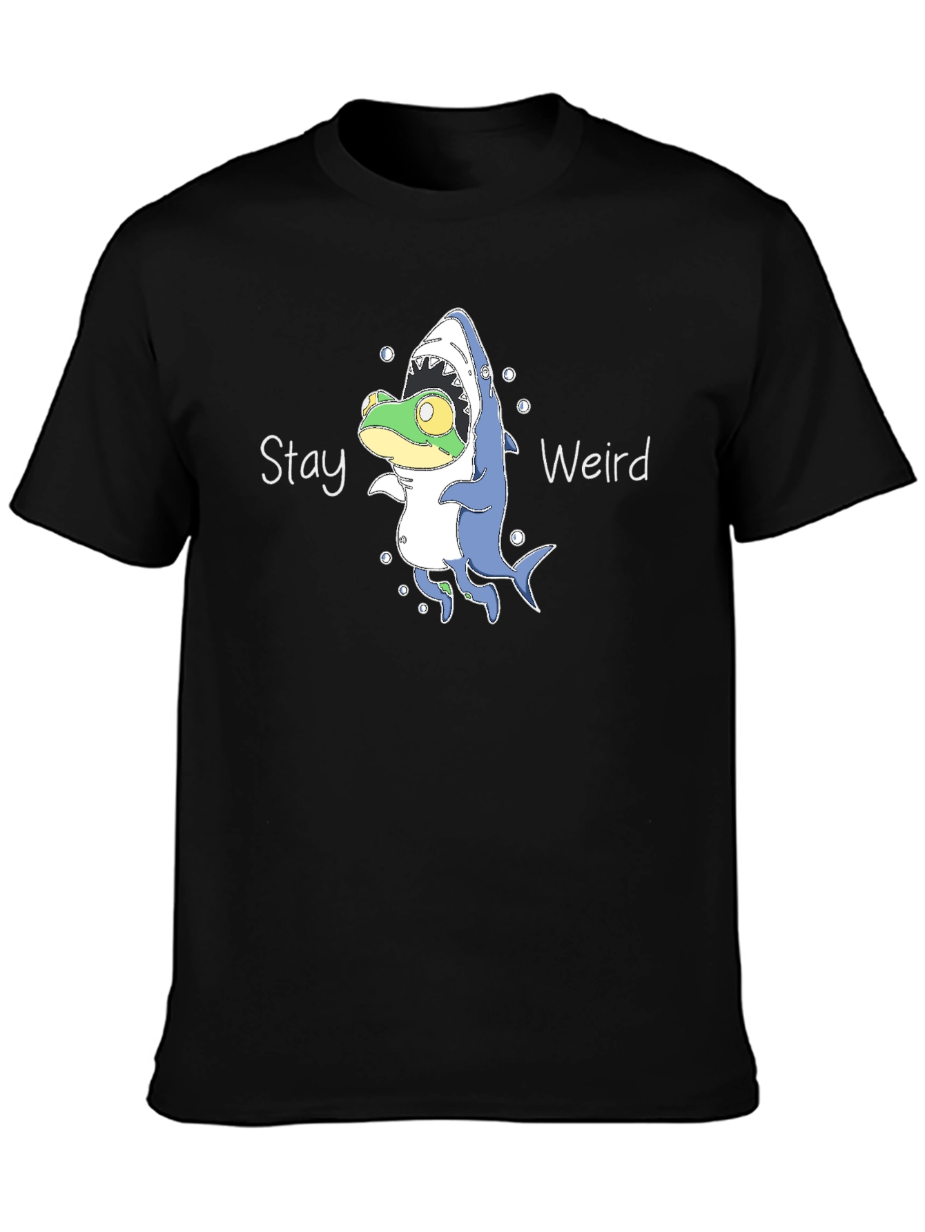 Stay Weird Frog Shark T-Shirt - Unique Graphic Tee