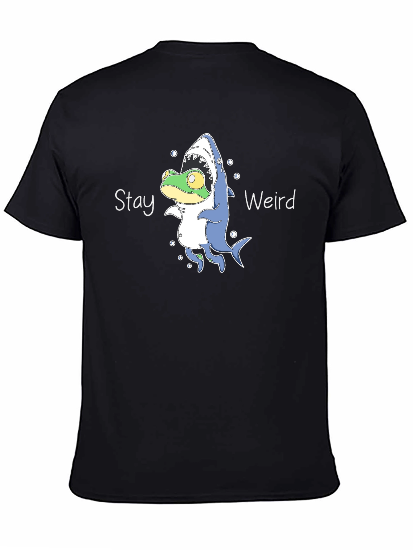 Stay Weird Frog Shark T-Shirt - Unique Graphic Tee