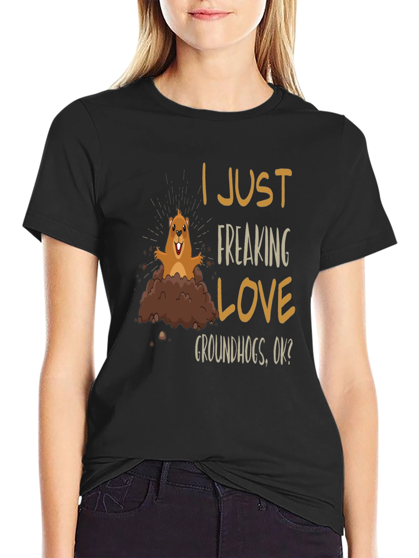 I Love Groundhogs T-Shirt - Unisex Black Tee