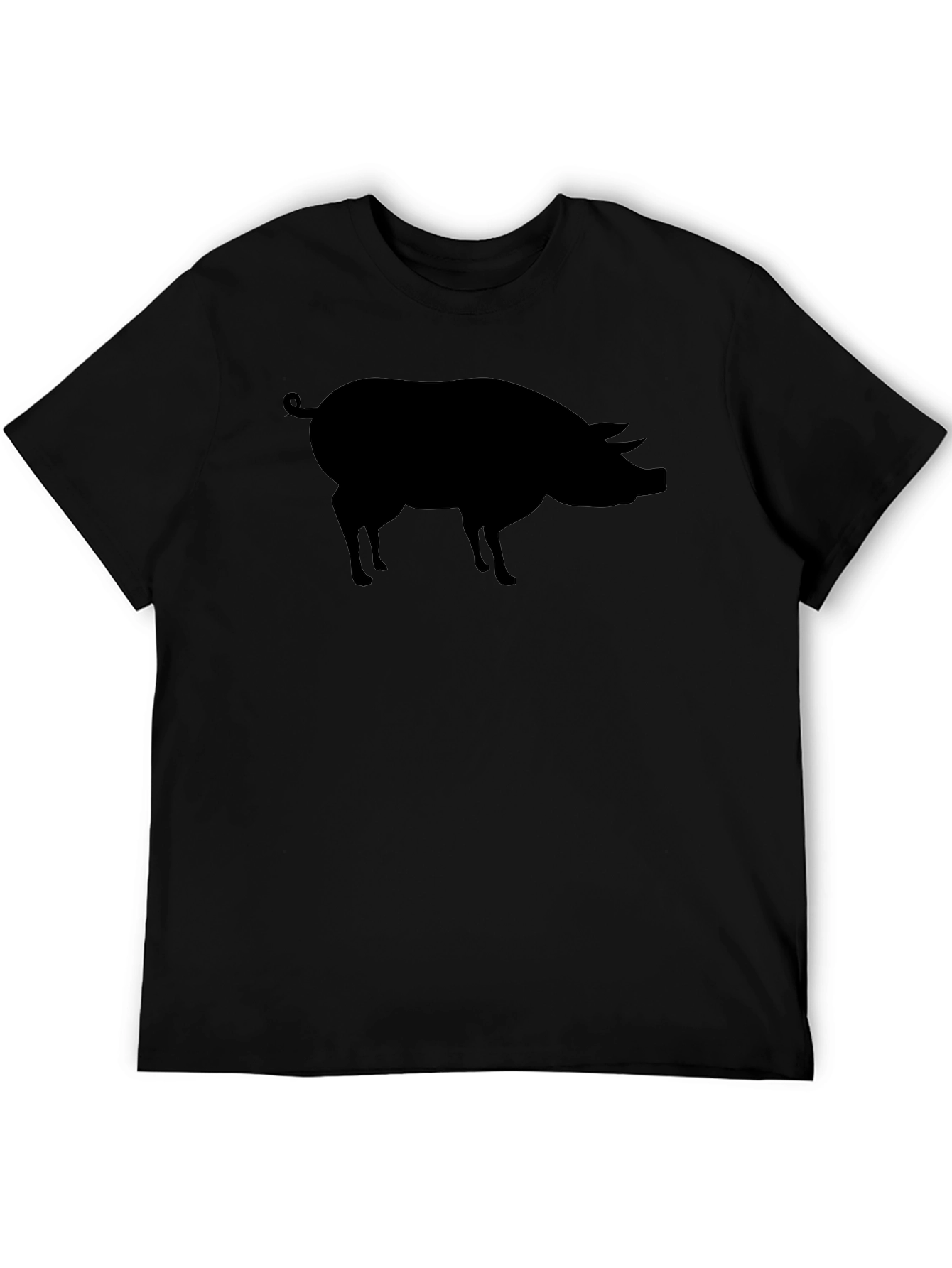 Black Pig Silhouette T-Shirt - Casual Style