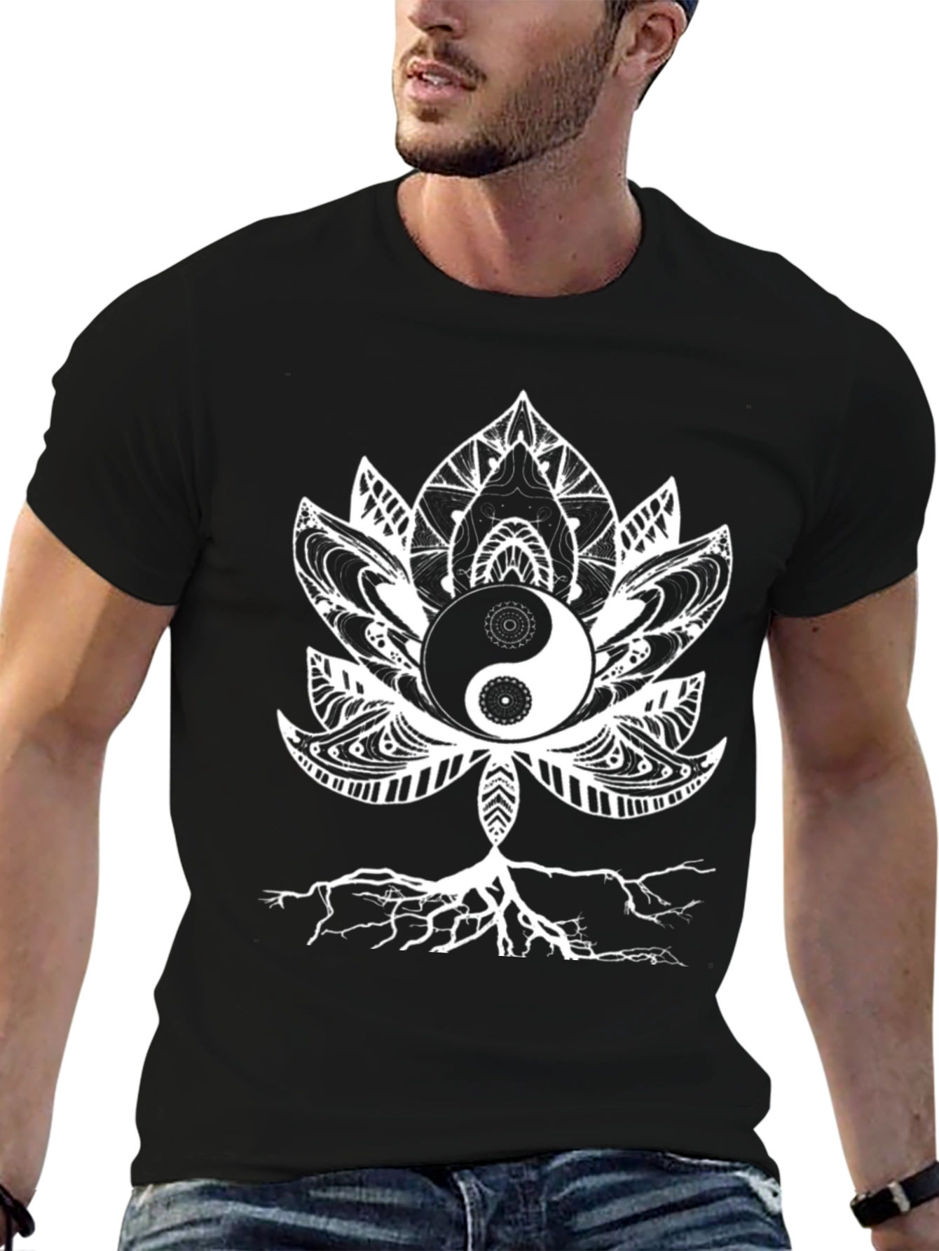 Yin Yang Lotus Root T-Shirt - Zen Style