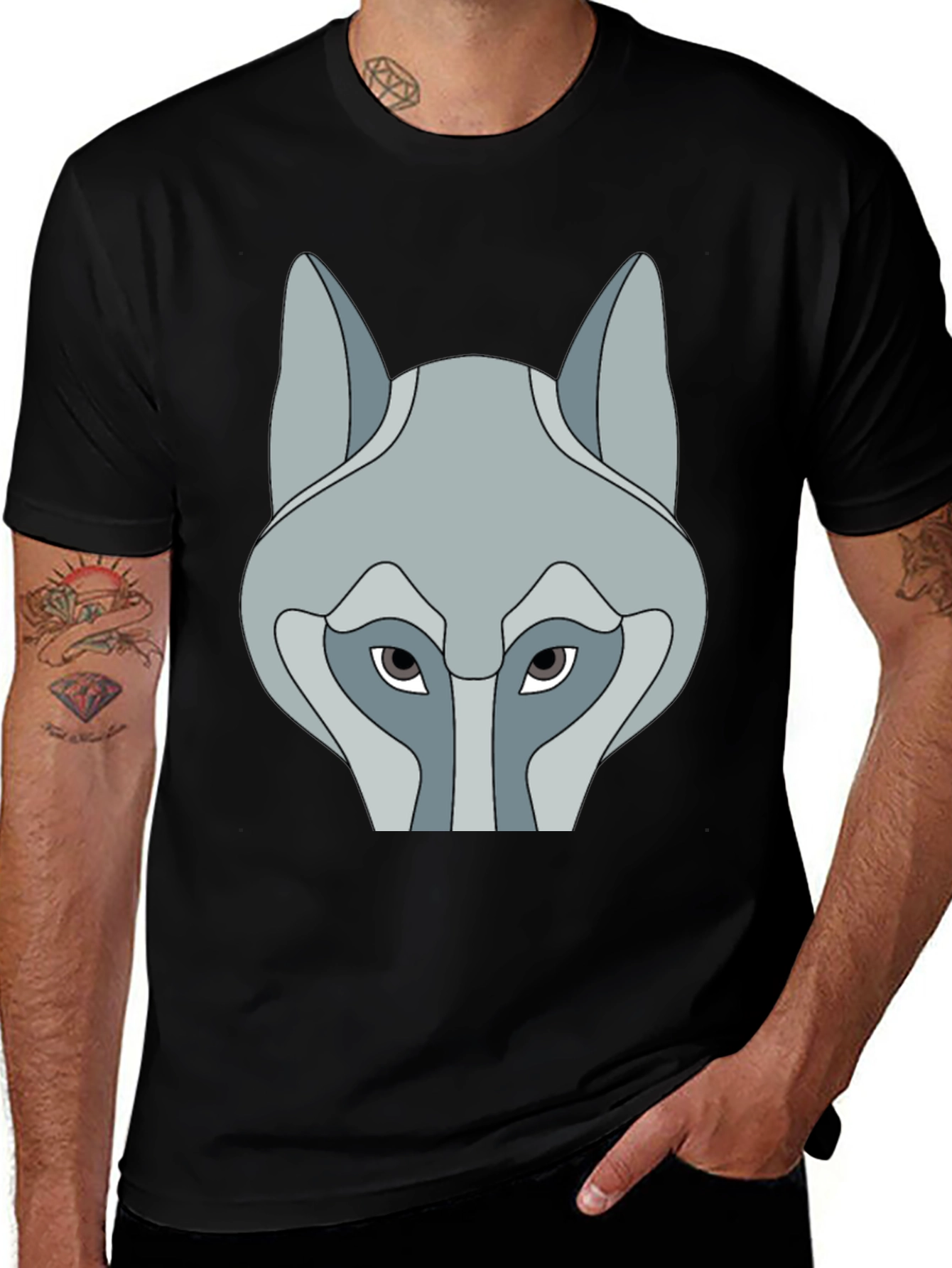 Wolf Graphic Tee - Stylish Black T-Shirt