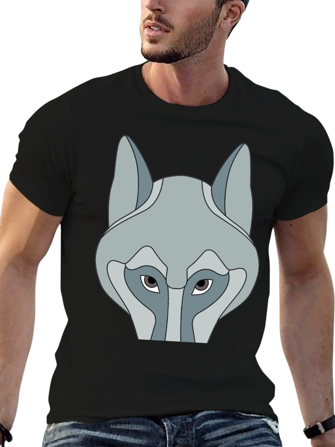 Wolf Graphic Tee - Stylish Black T-Shirt