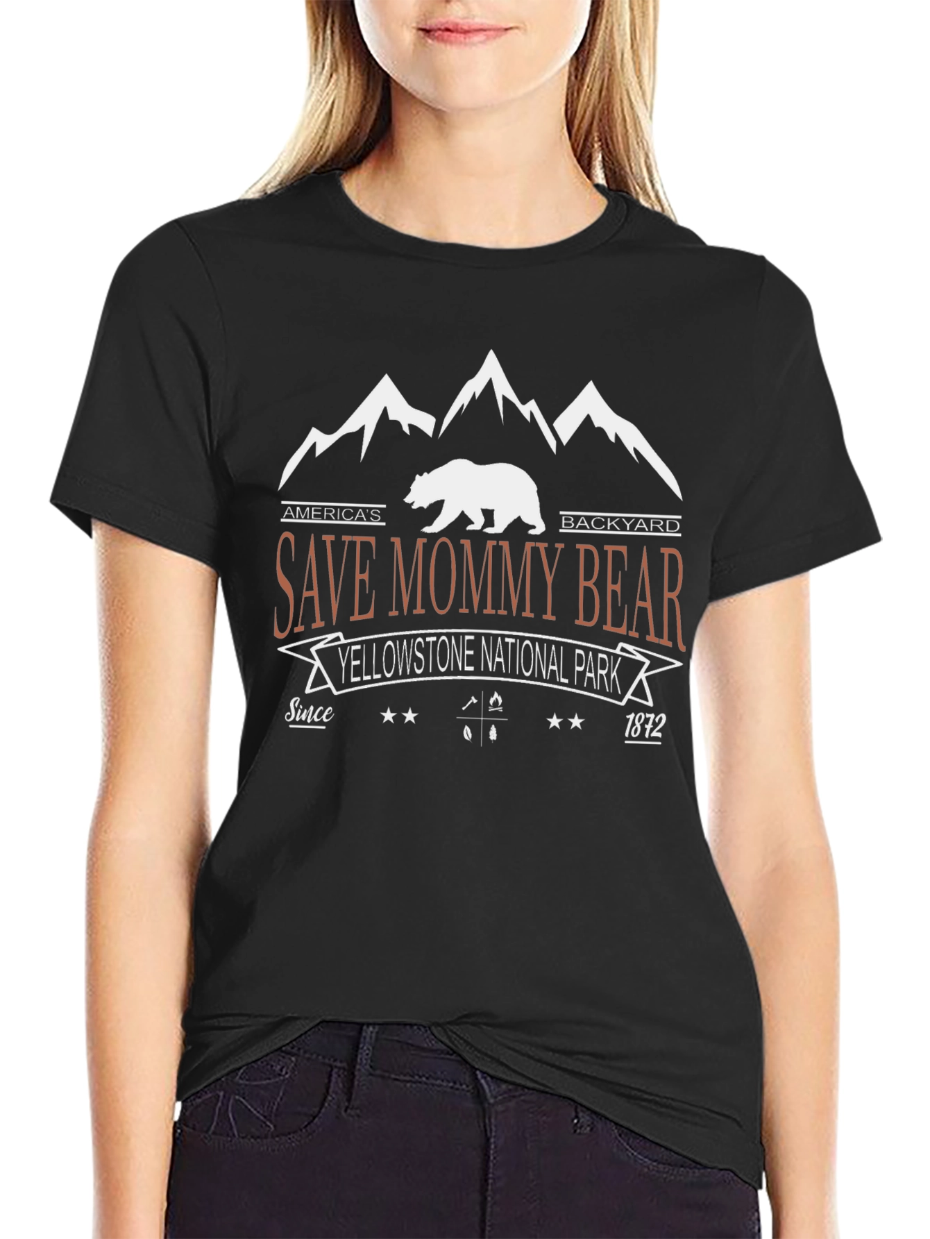 Save Mommy Bear Tee: Yellowstone National Park T-Shirt