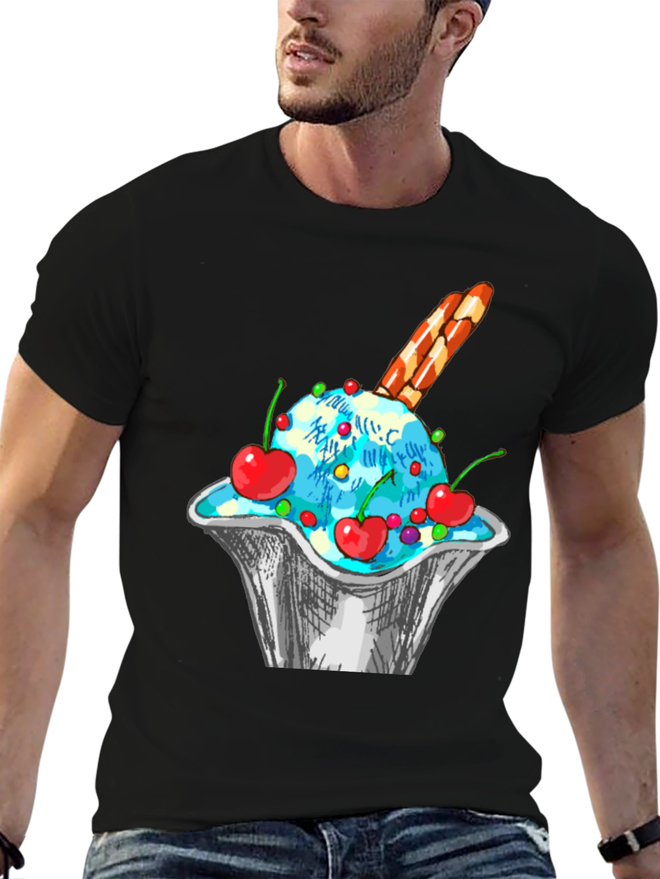 Ice Cream Sundae Graphic T-Shirt