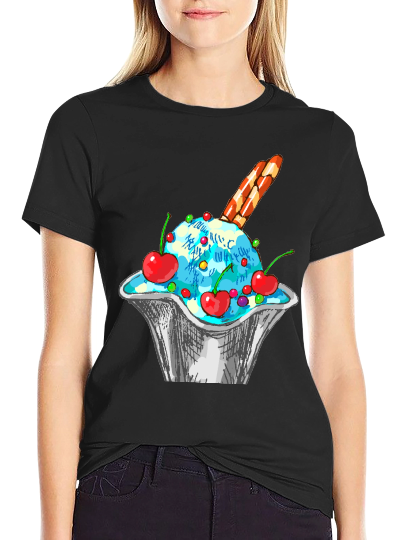 Ice Cream Sundae Graphic T-Shirt