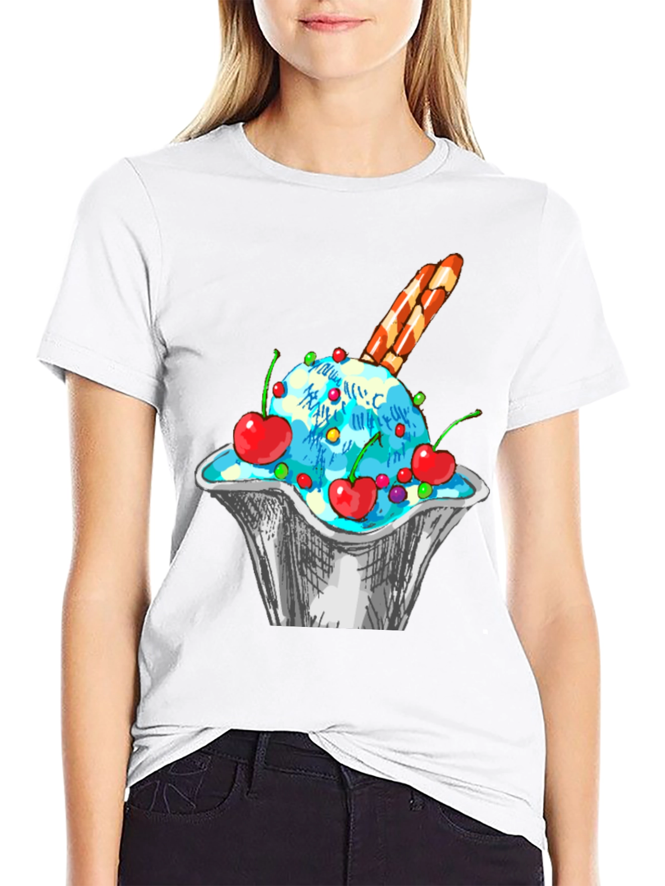 Ice Cream Sundae Graphic T-Shirt