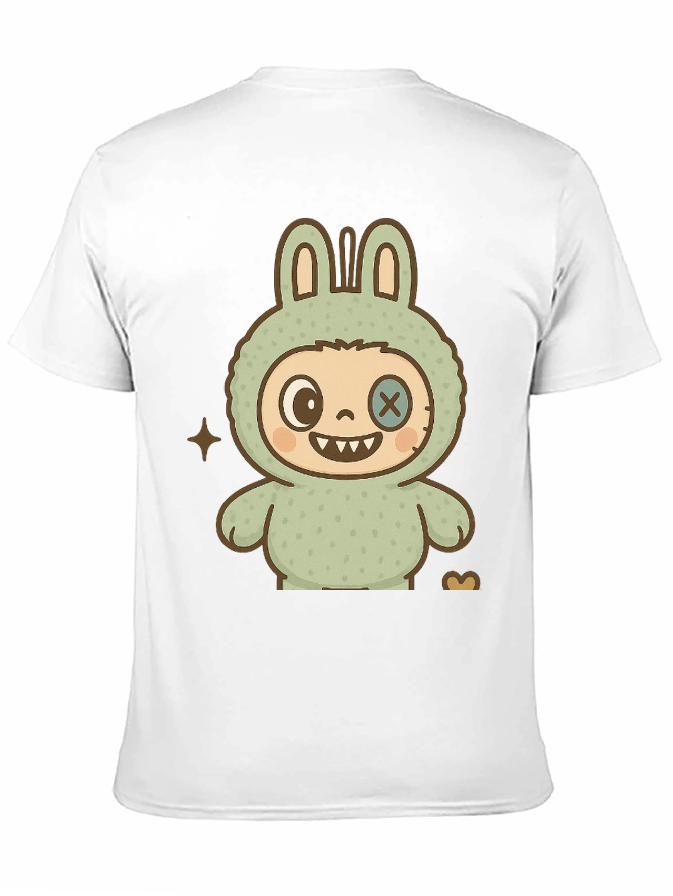 Cute Monster Bunny Graphic Tee - Black