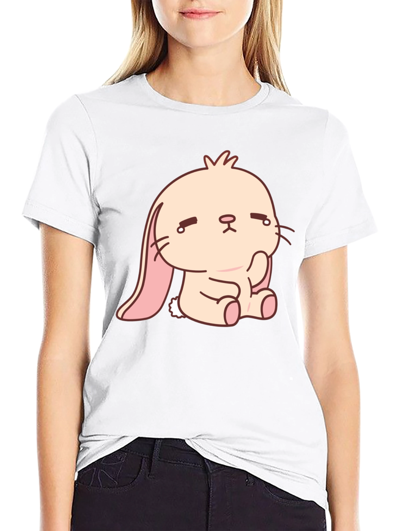 Sad Bunny Graphic Tee - Black Cotton Comfort
