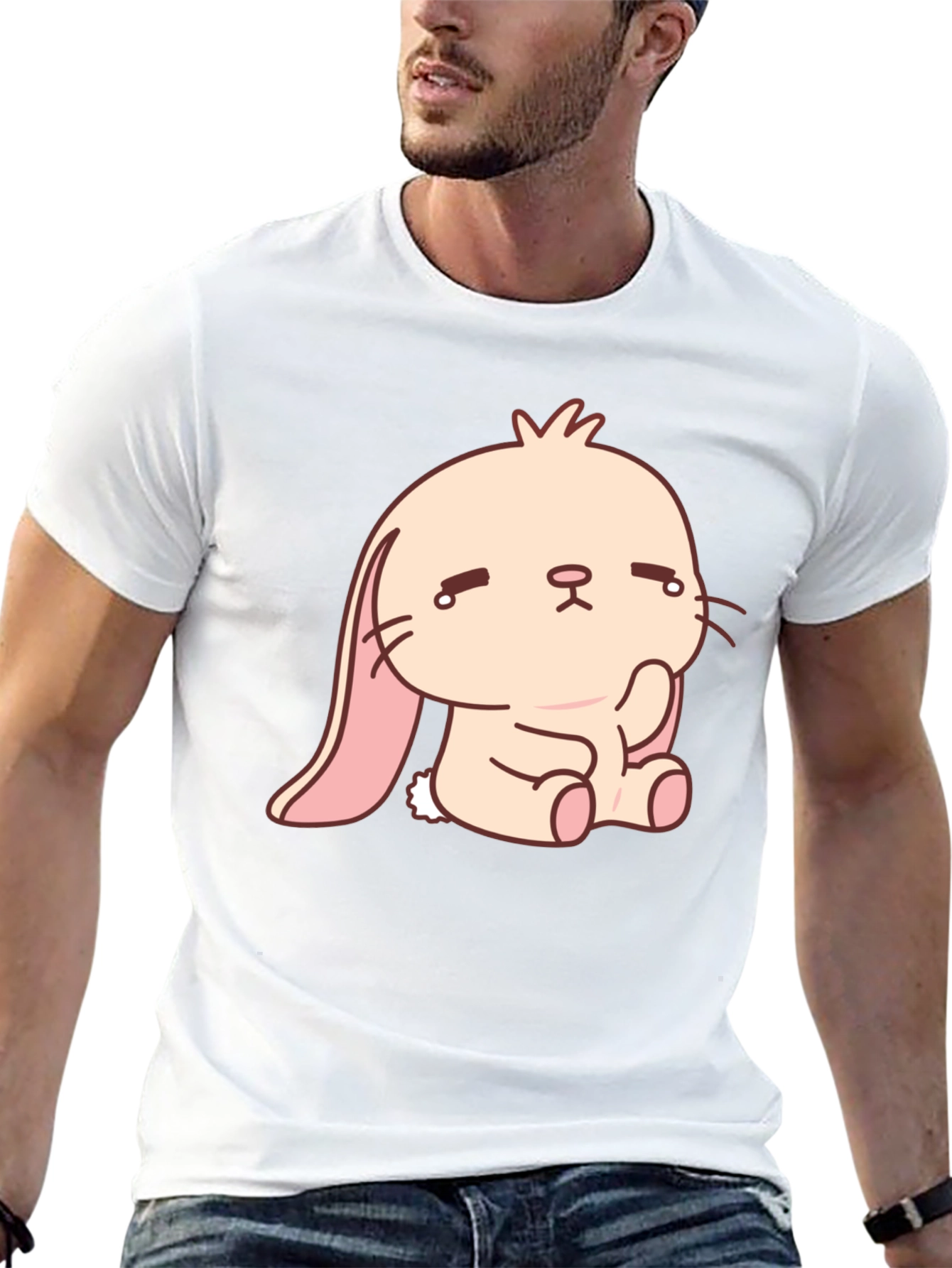Sad Bunny Graphic Tee - Black Cotton Comfort