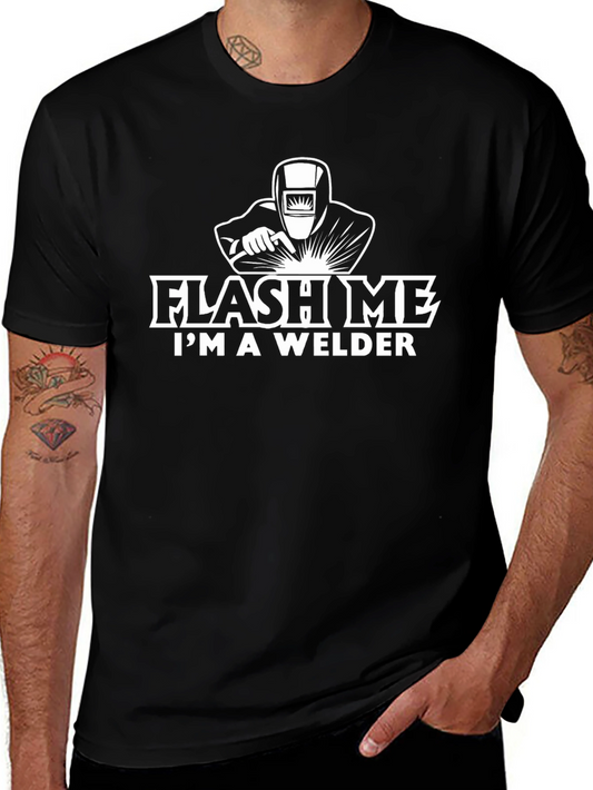 Flash Me Im a Welder T-Shirt - Black