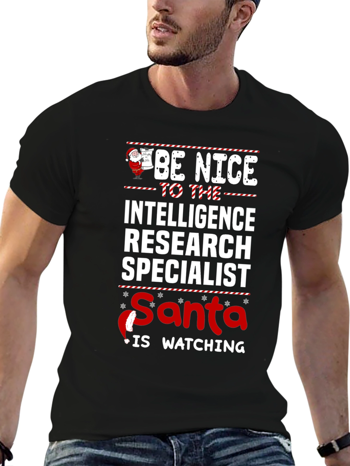 Intelligence Research Specialist Santa Watching T-Shirt