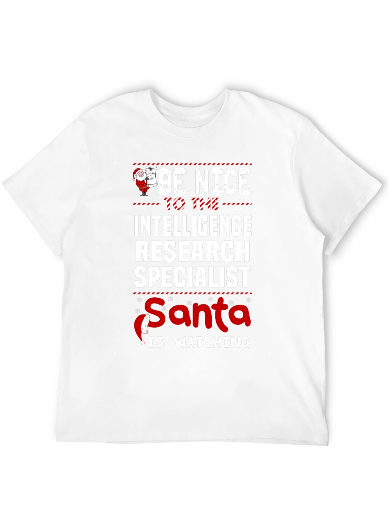 Intelligence Research Specialist Santa Watching T-Shirt
