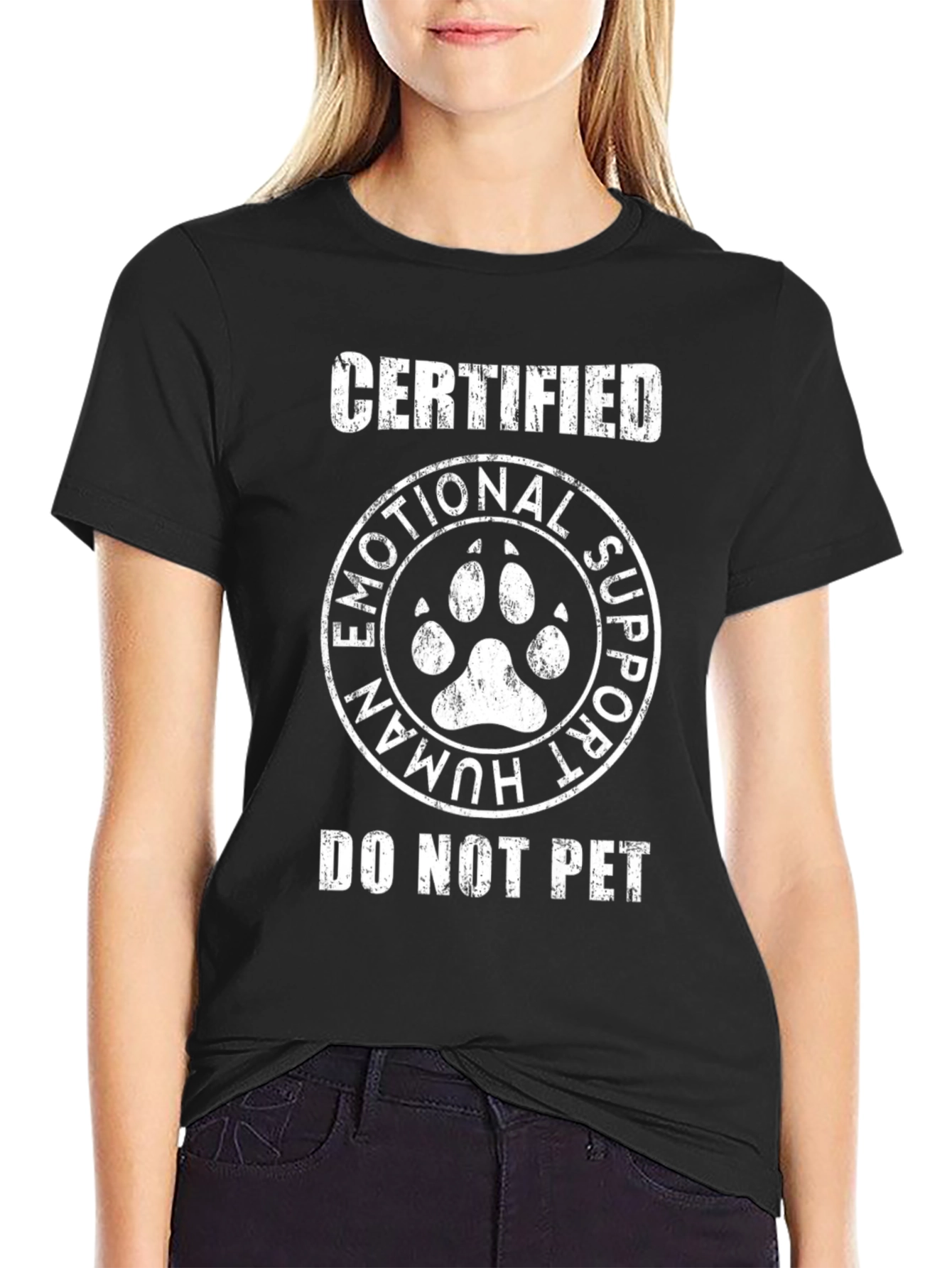 Emotional Support Human Certified Pet T-Shirt