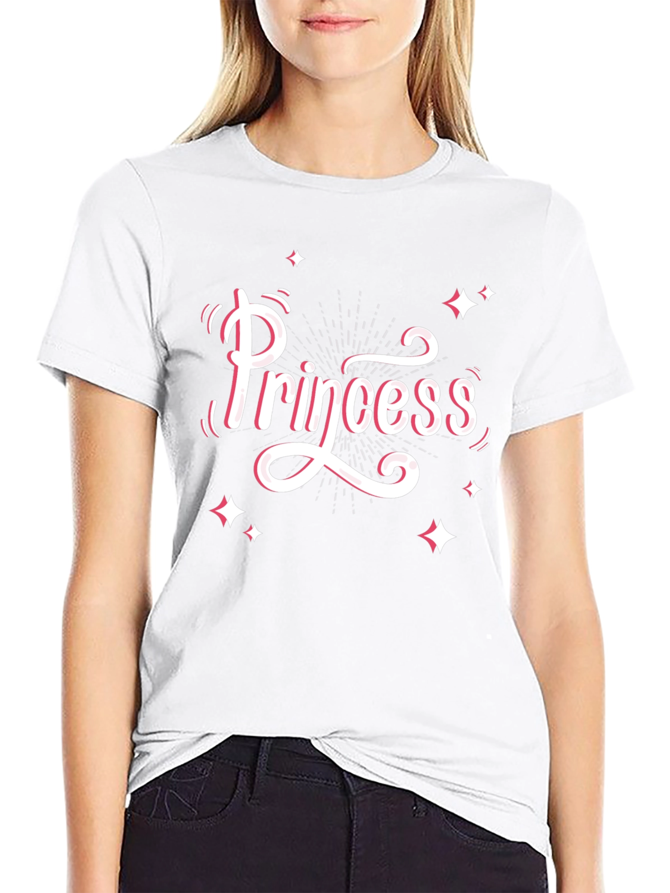 Princess Graphic Tee - Stylish Black Cotton T-Shirt