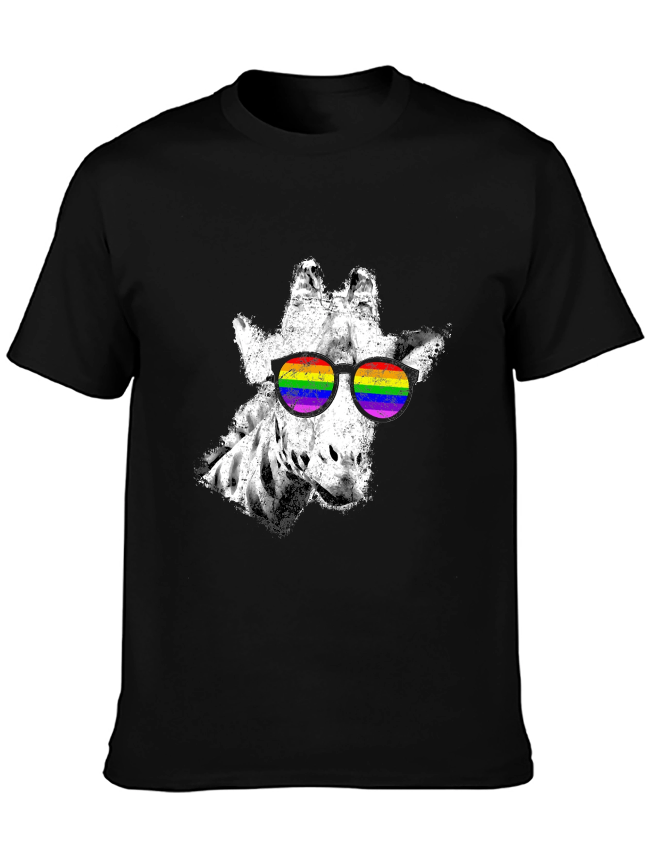 Cool Giraffe Rainbow Sunglasses Graphic Tee