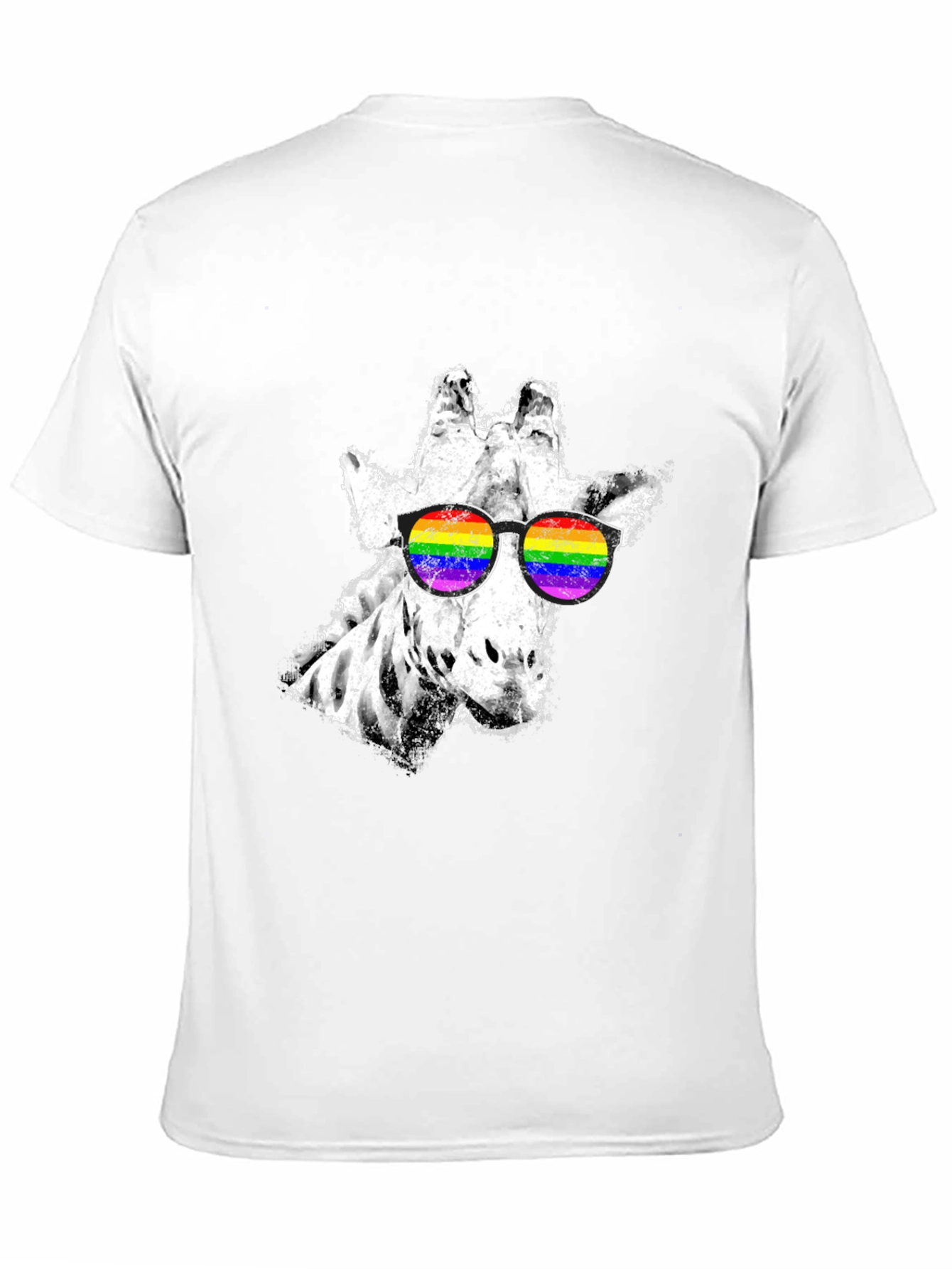 Cool Giraffe Rainbow Sunglasses Graphic Tee