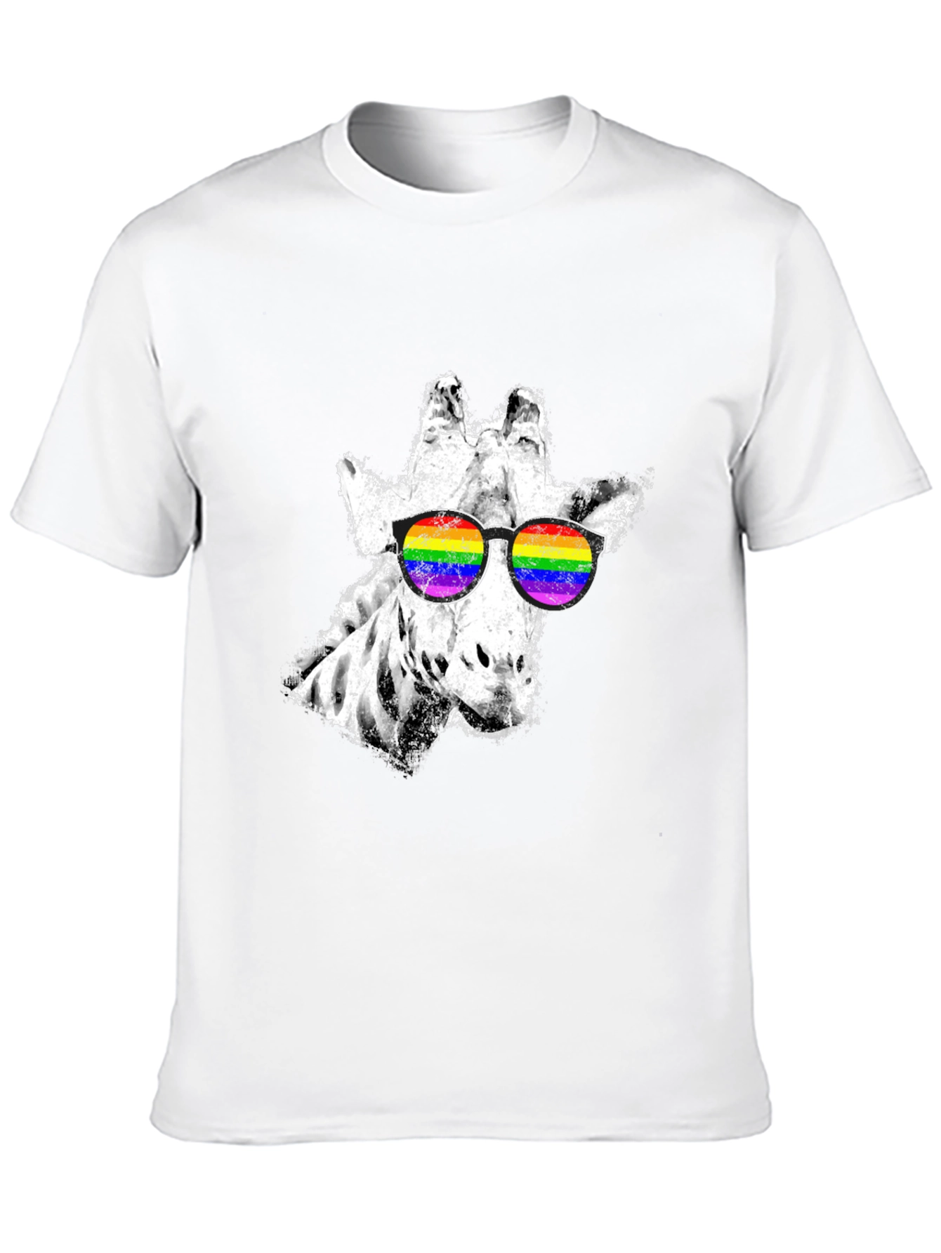 Cool Giraffe Rainbow Sunglasses Graphic Tee