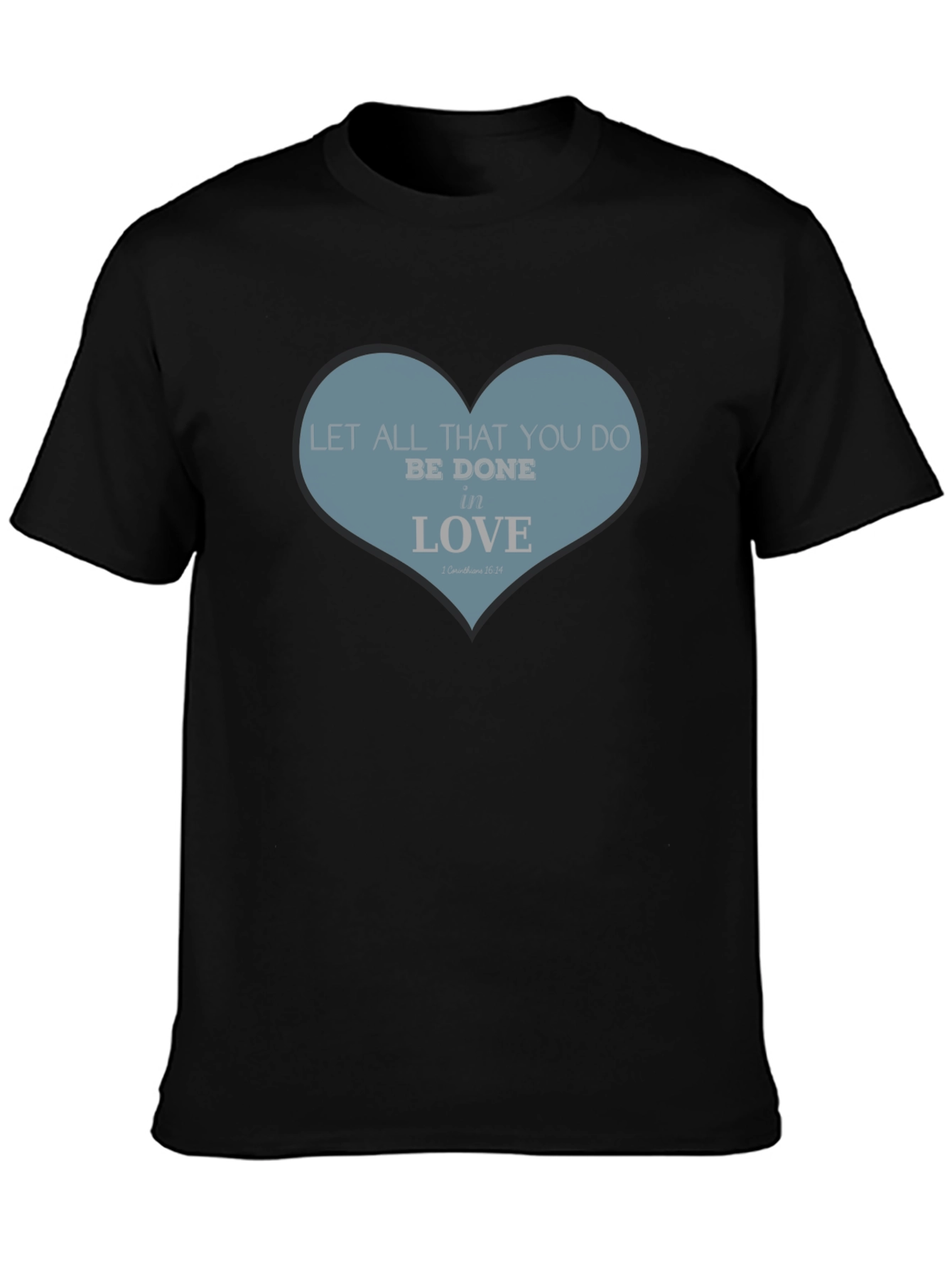 Love Scripture Heart T-Shirt - Black
