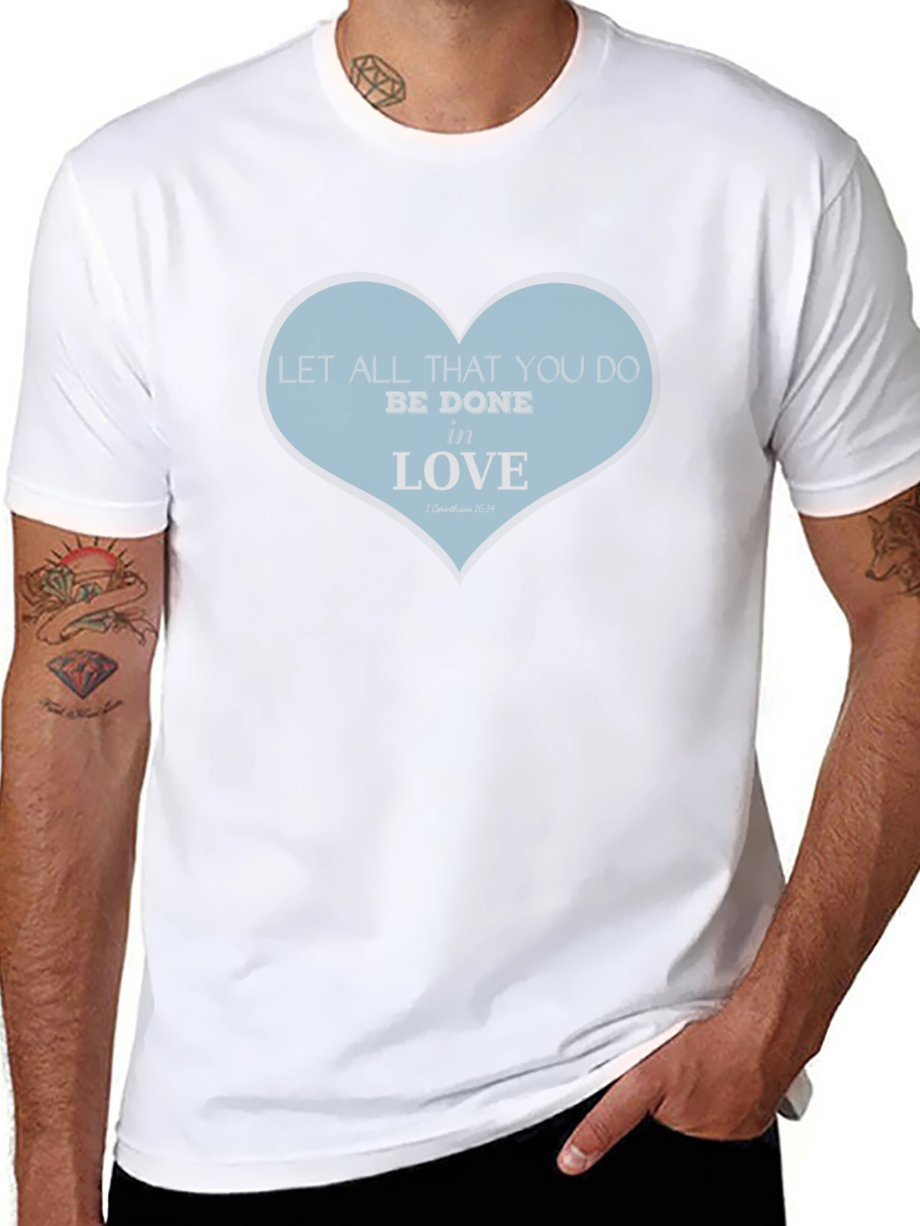 Love Scripture Heart T-Shirt - Black