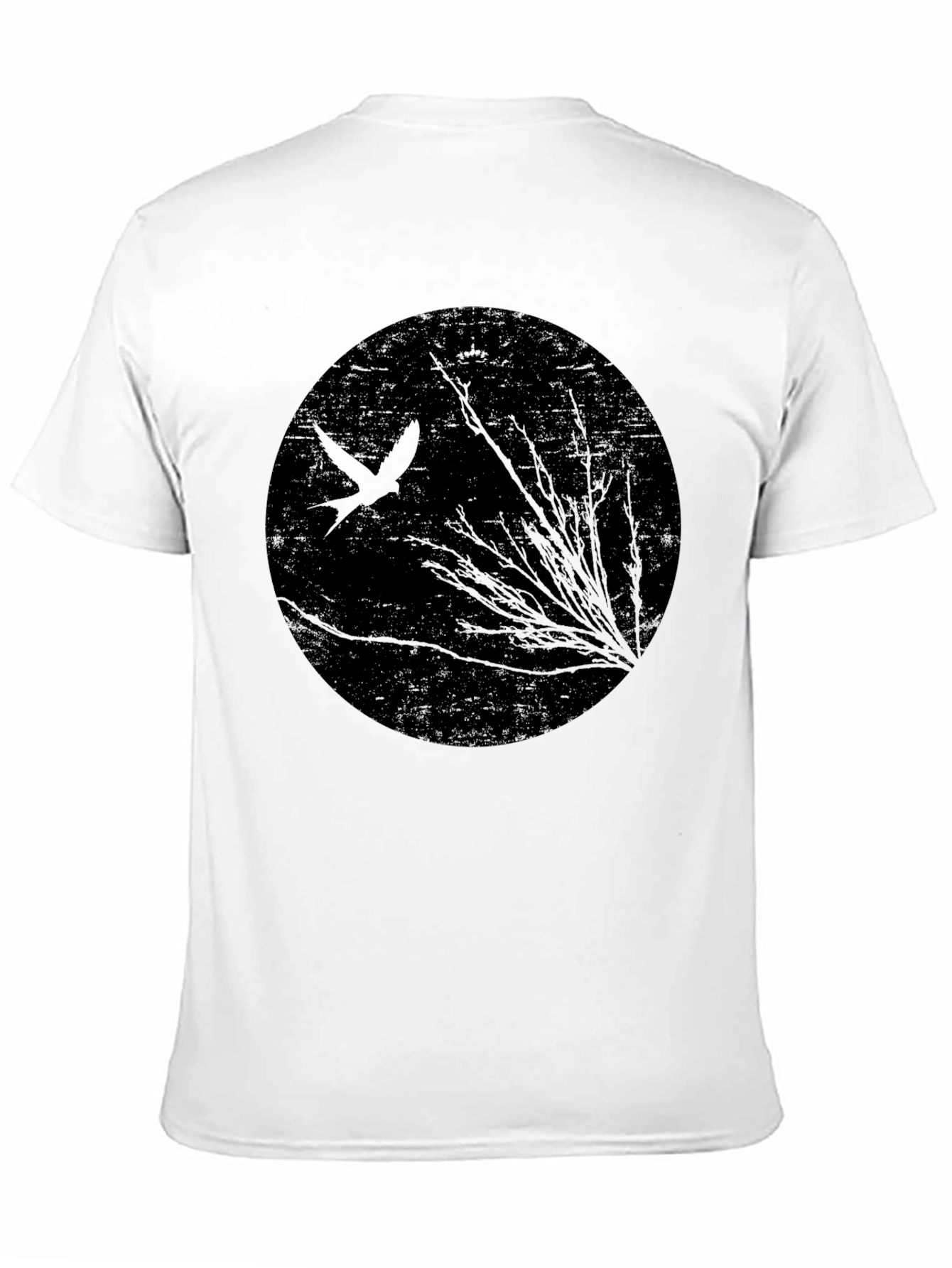 Abstract Bird & Branches Black T-Shirt