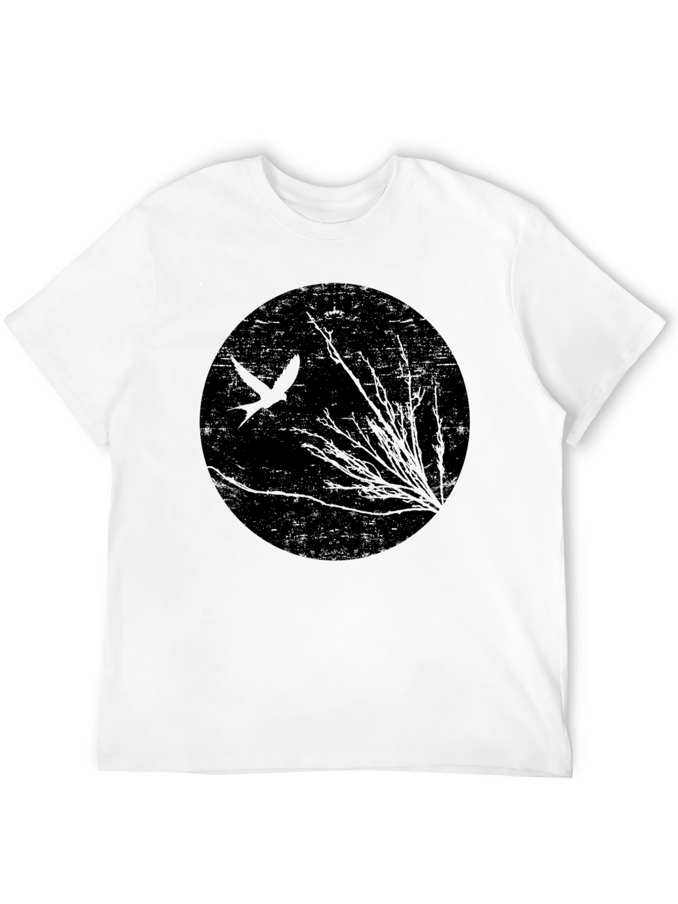 Abstract Bird & Branches Black T-Shirt
