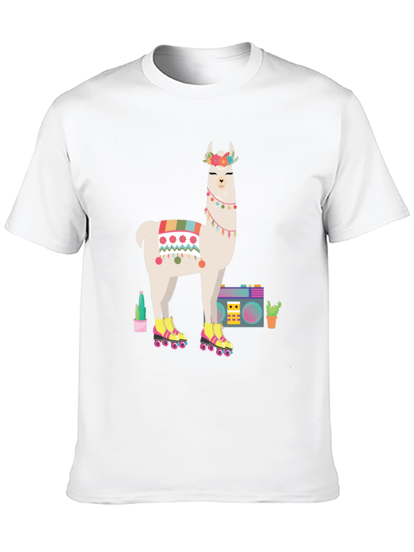 Llama Roller Skate Tee - Cool Graphic Print