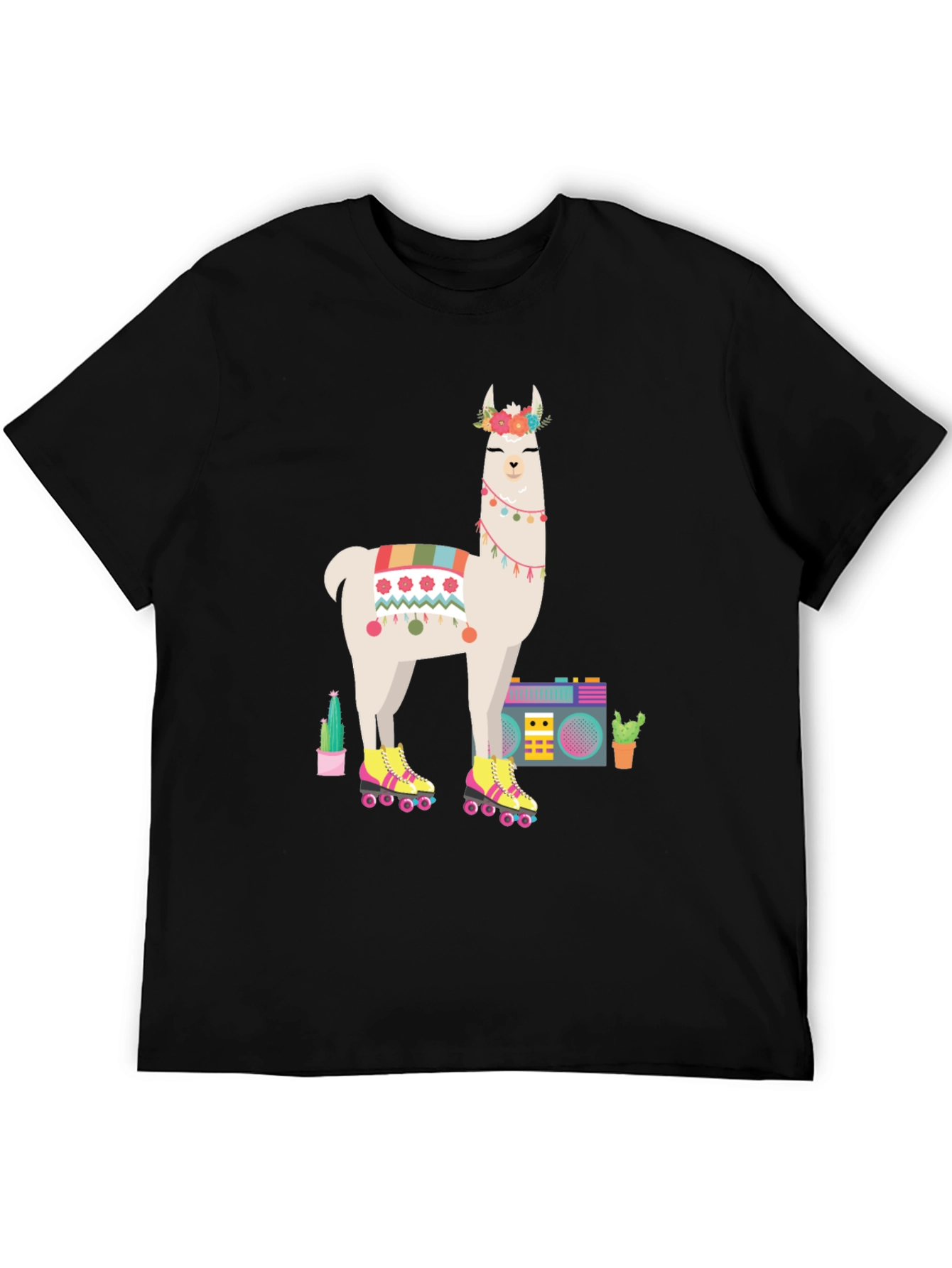 Llama Roller Skate Tee - Cool Graphic Print