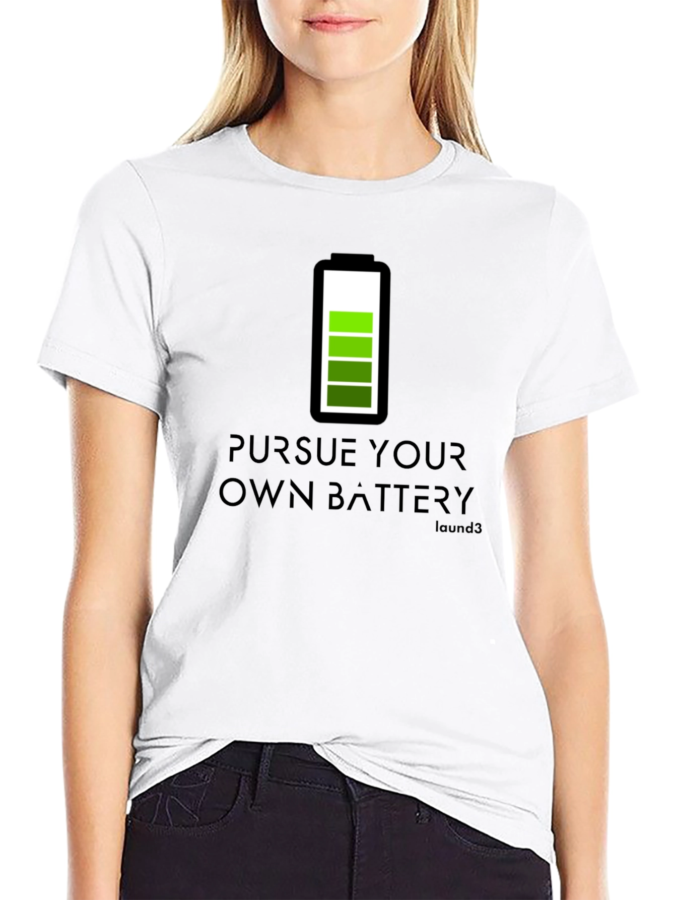 Pursue Your Own Battery T-Shirt - Black Graphic Tee