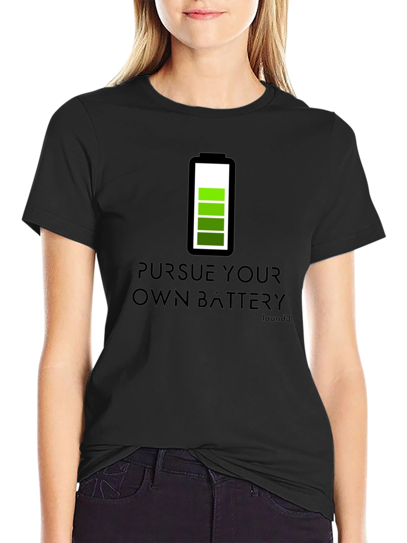 Pursue Your Own Battery T-Shirt - Black Graphic Tee