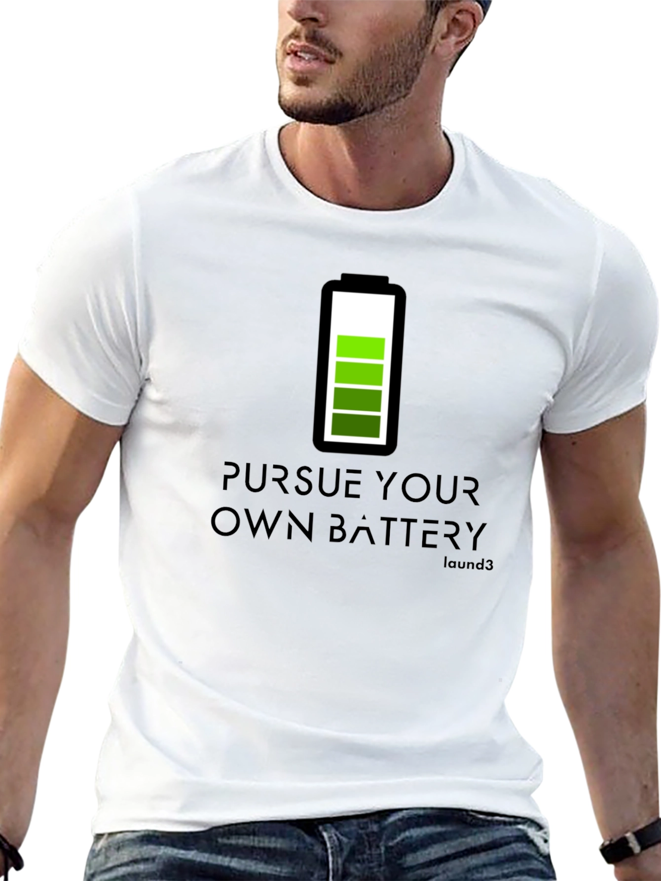 Pursue Your Own Battery T-Shirt - Black Graphic Tee
