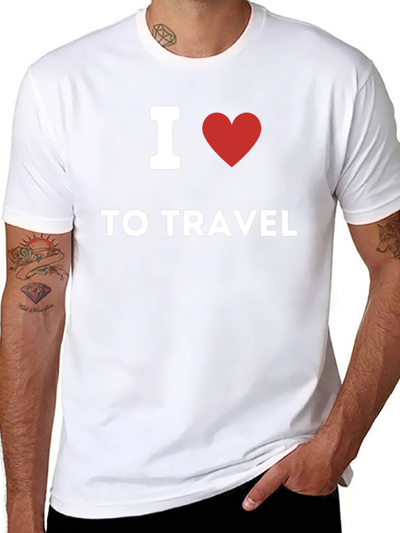 I Heart To Travel Graphic Tee - Black