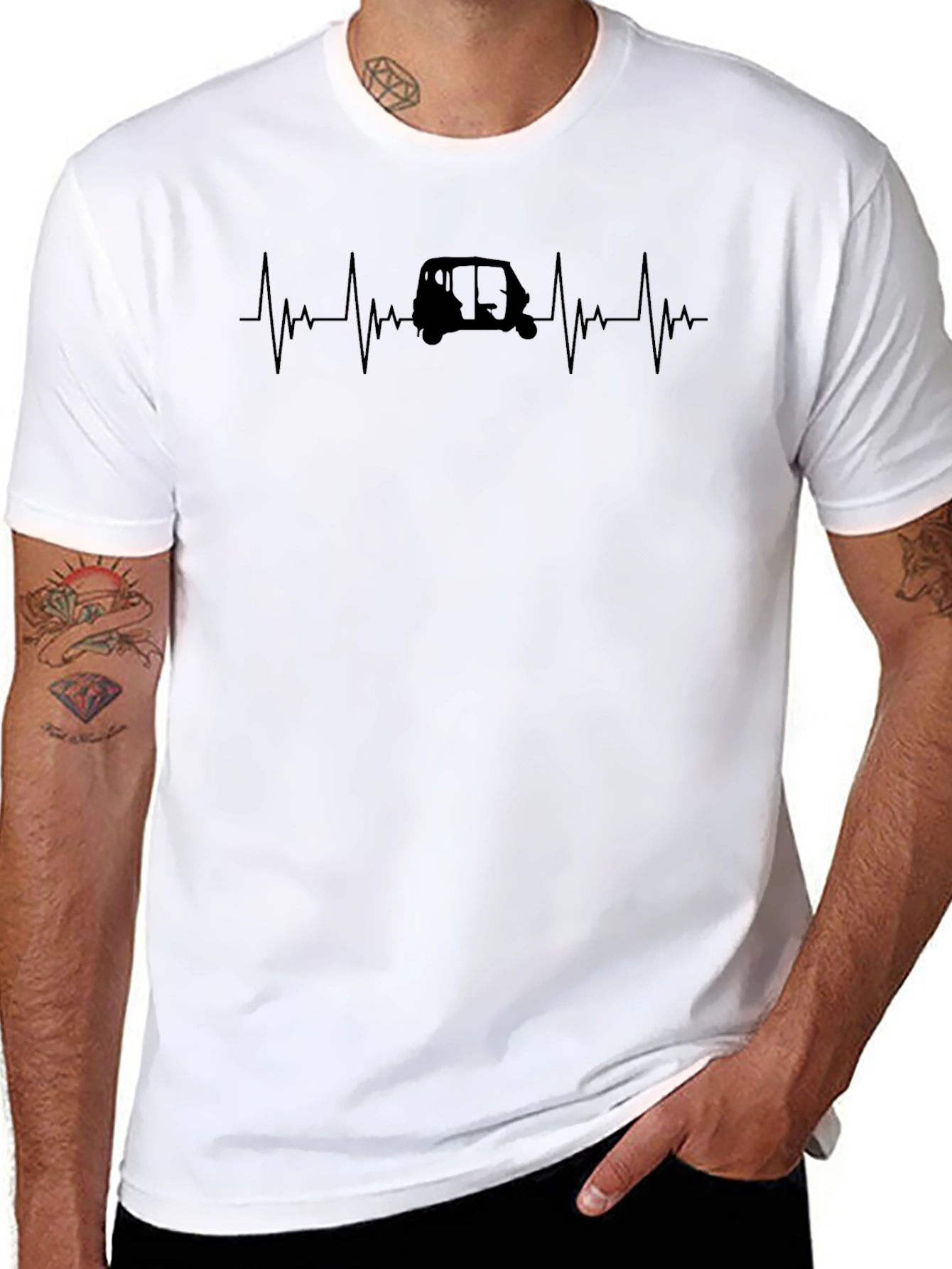 Auto Rickshaw Heartbeat T-Shirt - Black